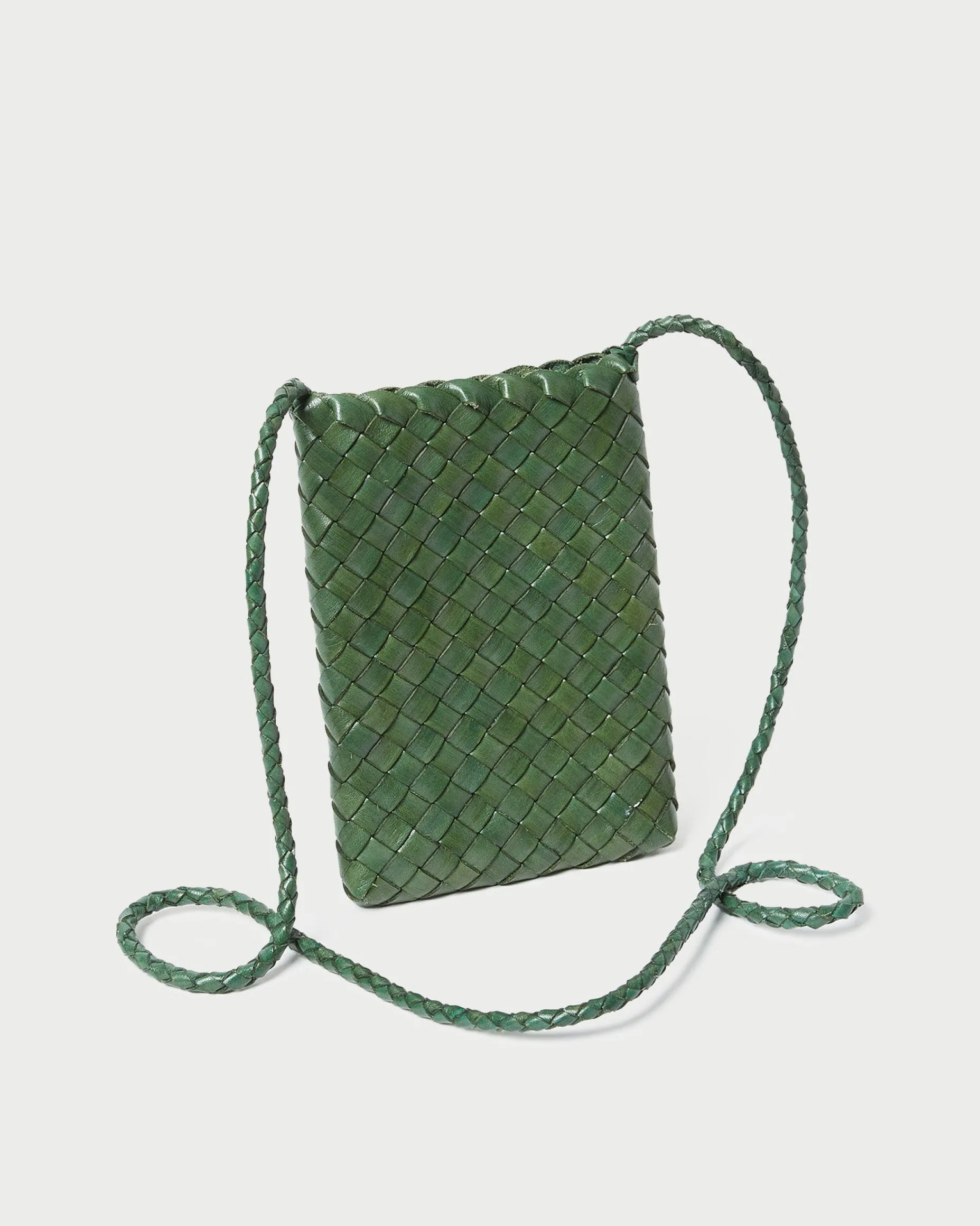 Grace White Woven Crossbody