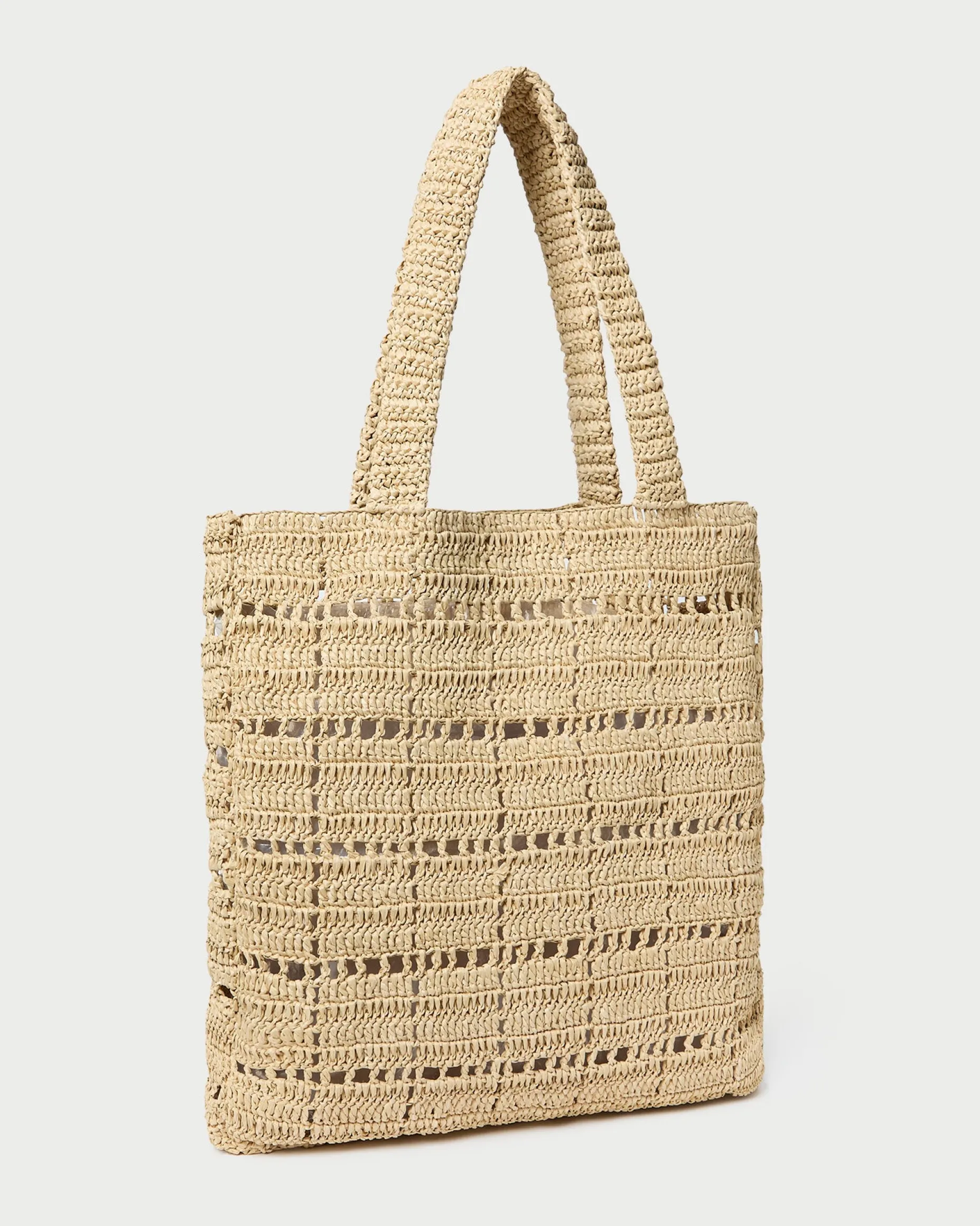 Orion Blue/White Raffia Tote