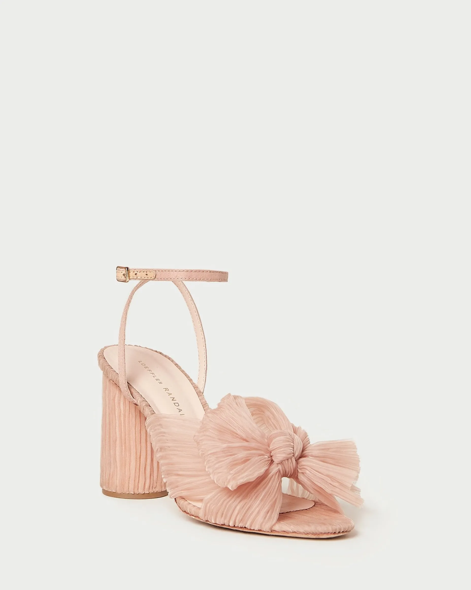 Camellia Blue Pleated Bow Heel