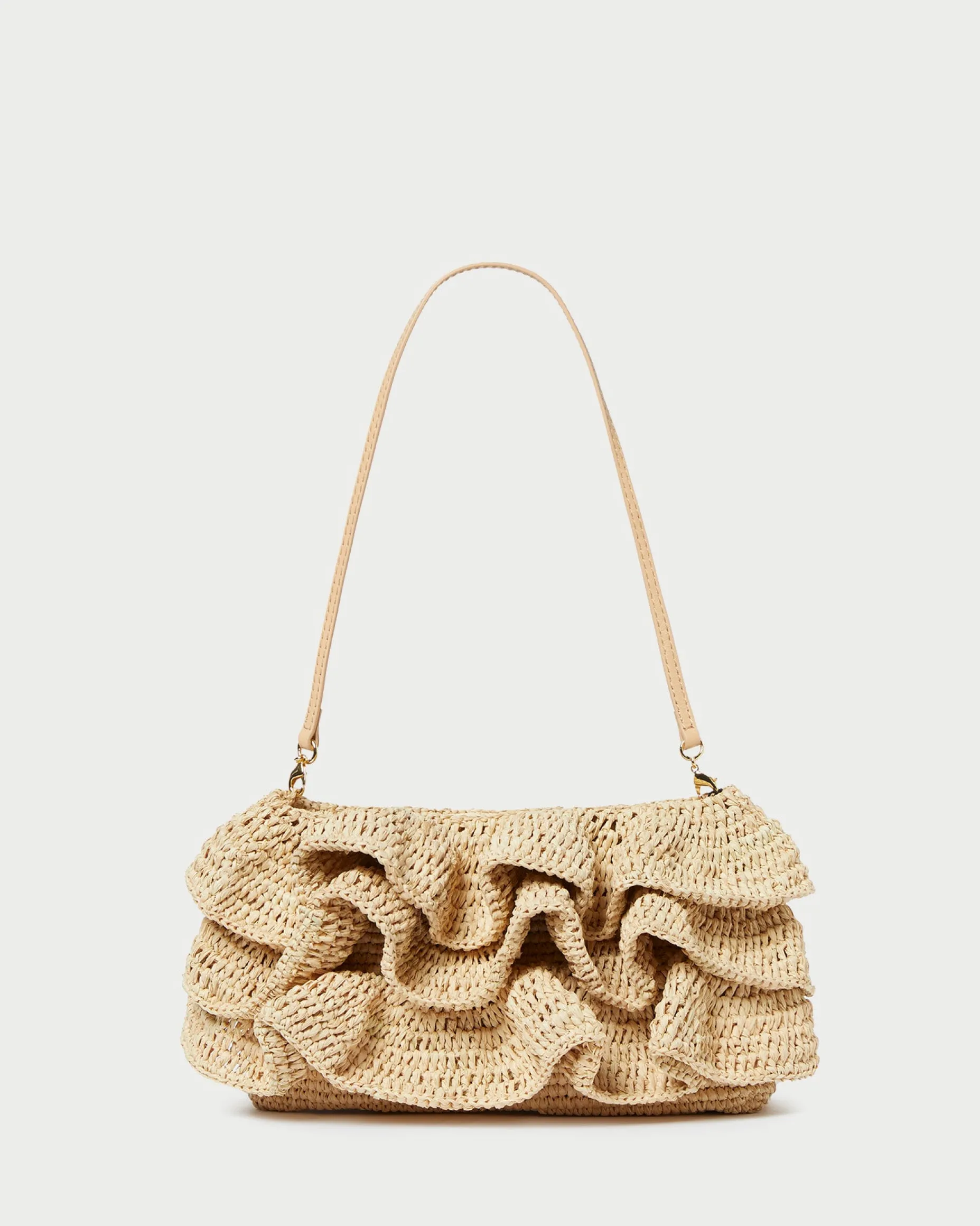Odette Natural Ruffle Clutch