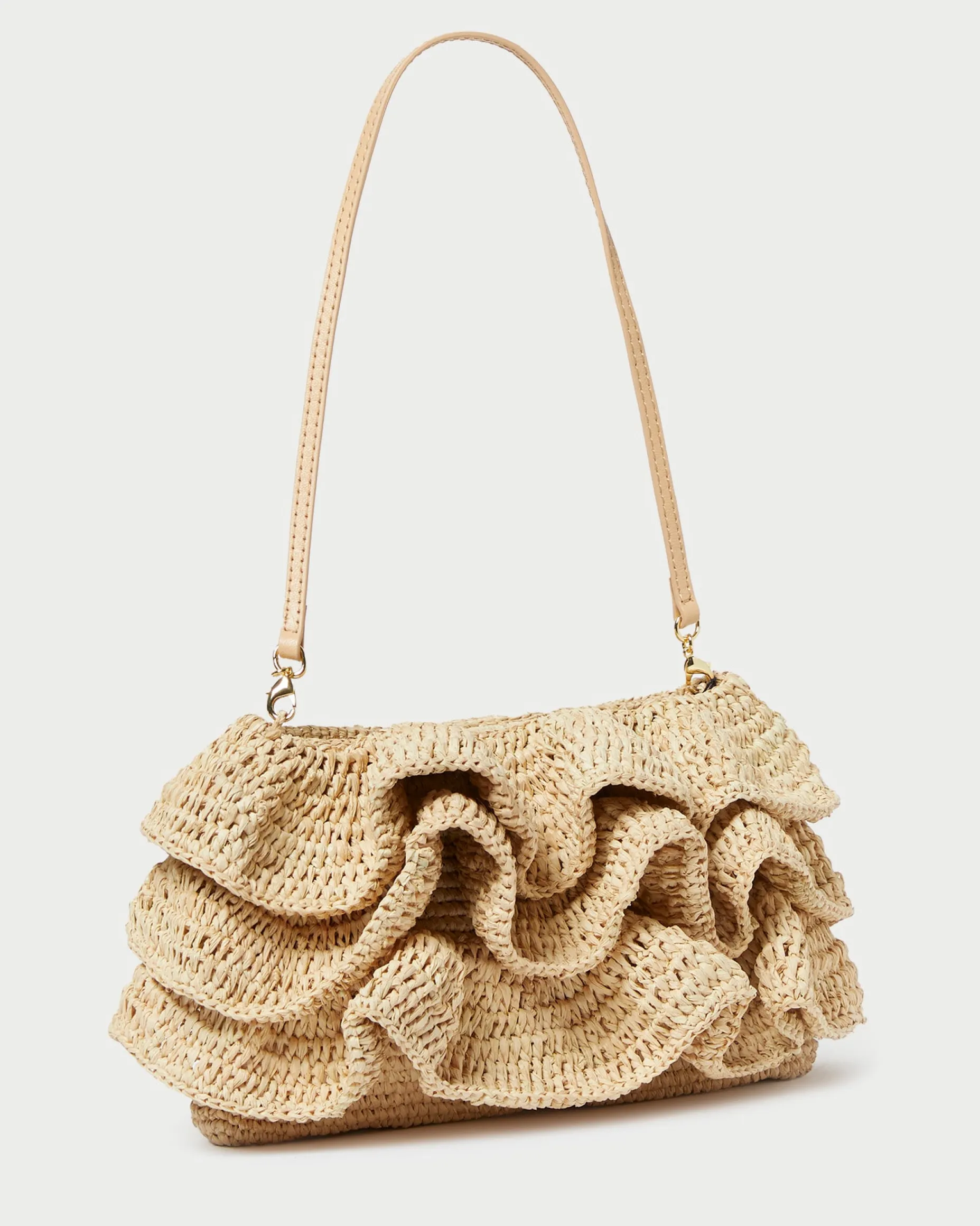 Odette Natural Ruffle Clutch