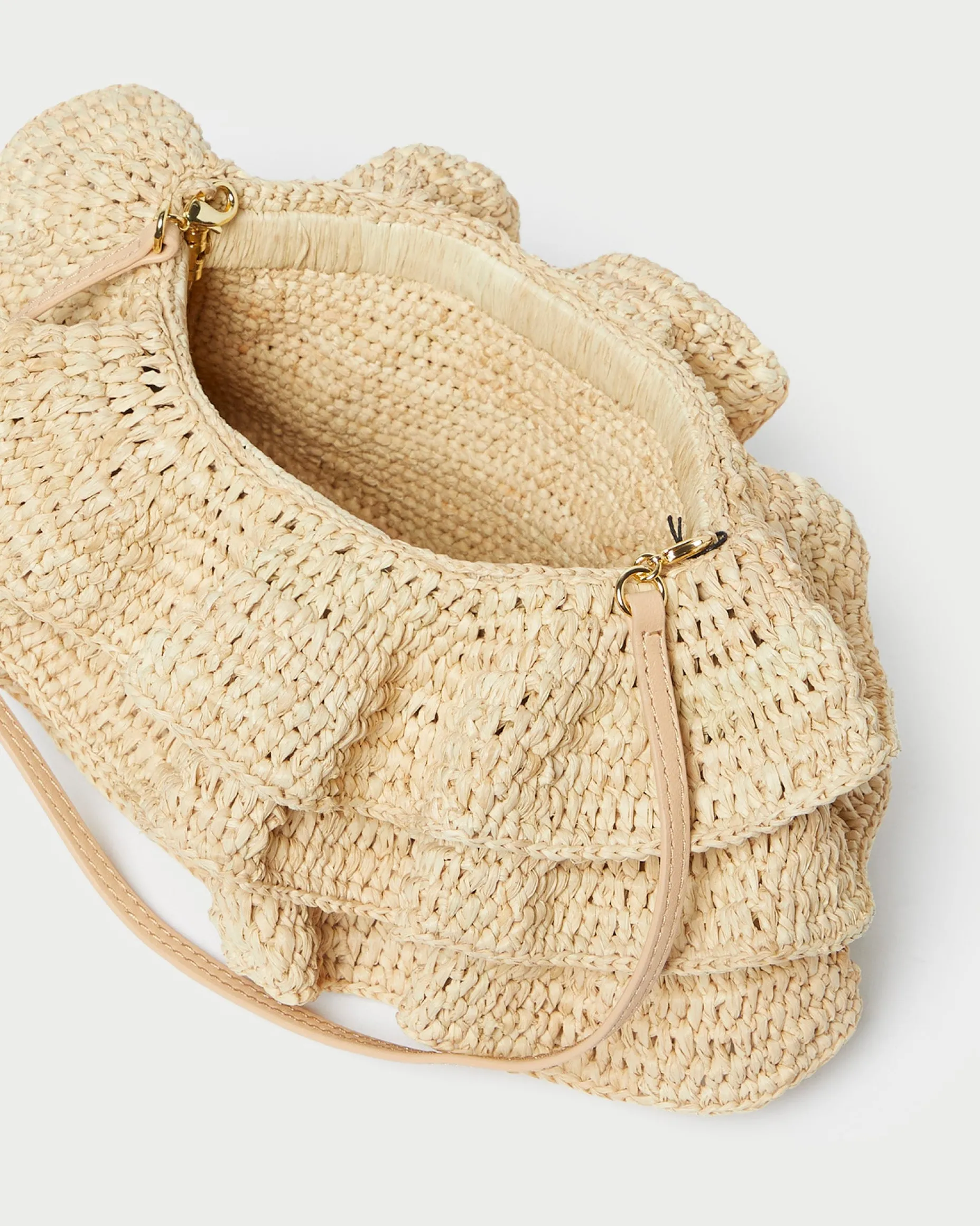 Odette Natural Ruffle Clutch