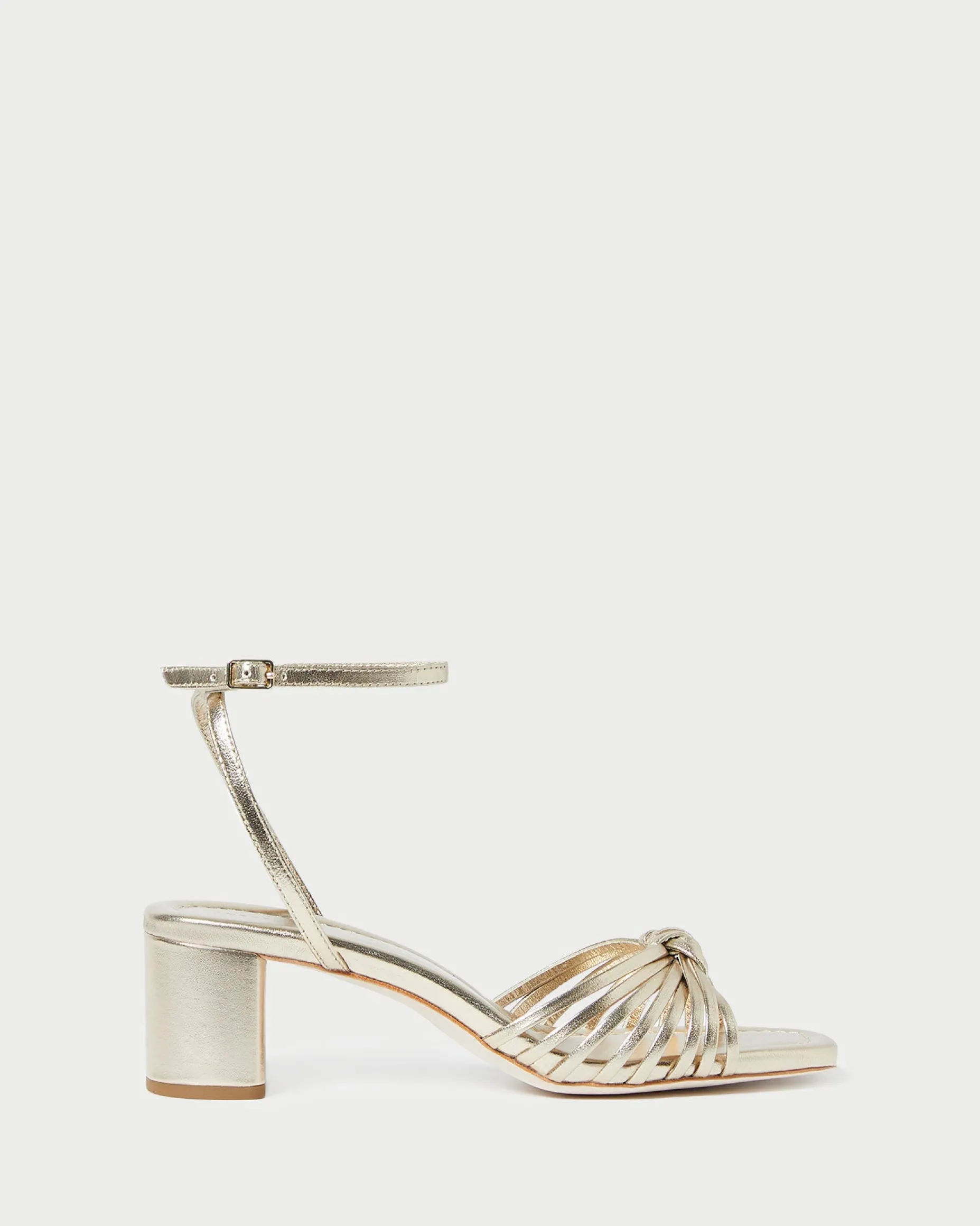 Olivia Champagne Knot Mid-Heel Sandal