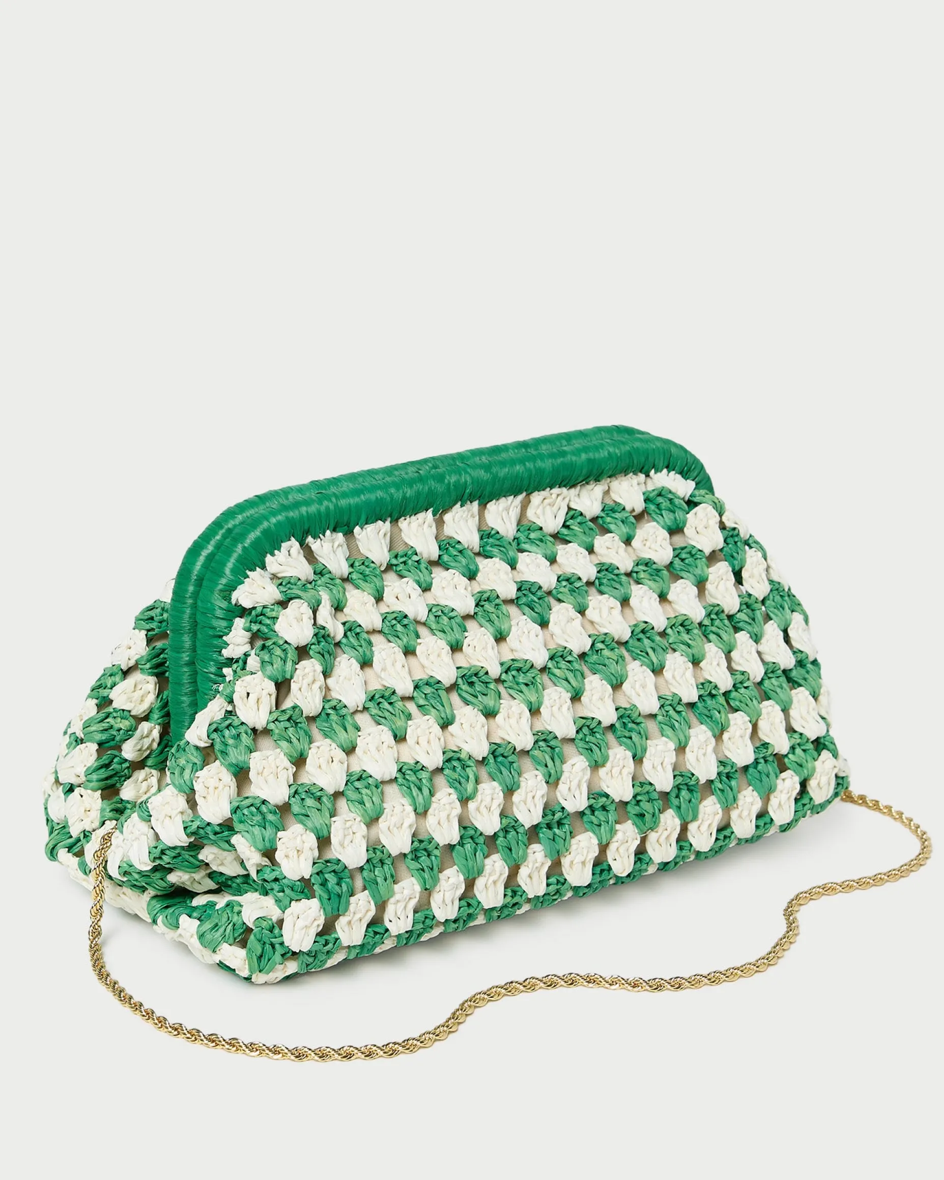 Glenda Green/Cream Crochet Clutch