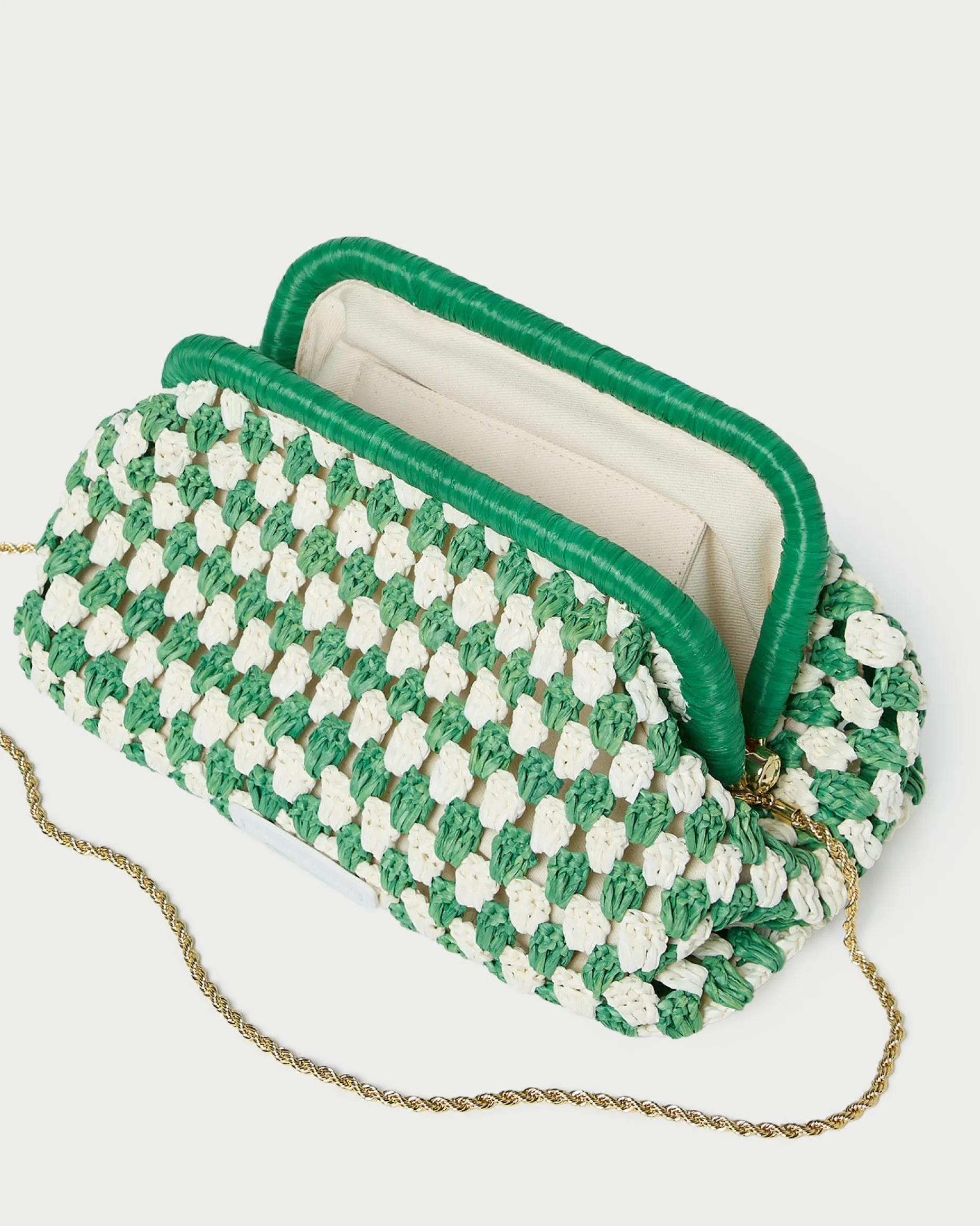 Glenda Green/Cream Crochet Clutch