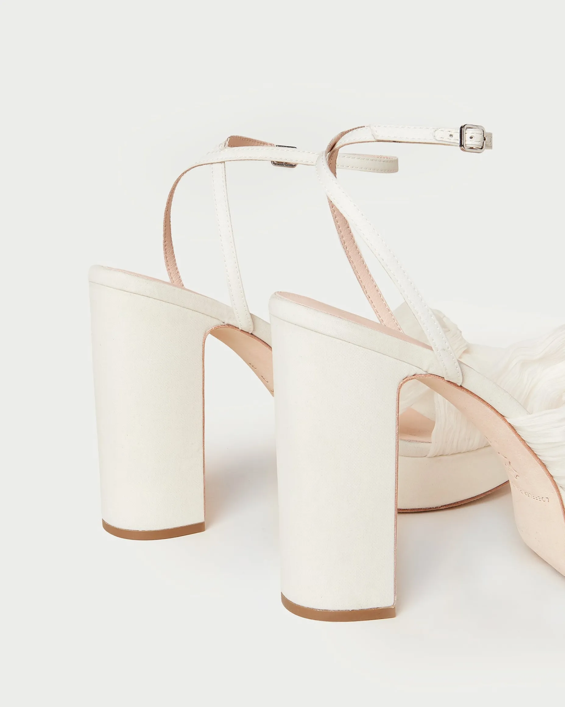 Natalia White Lace Bow Heel