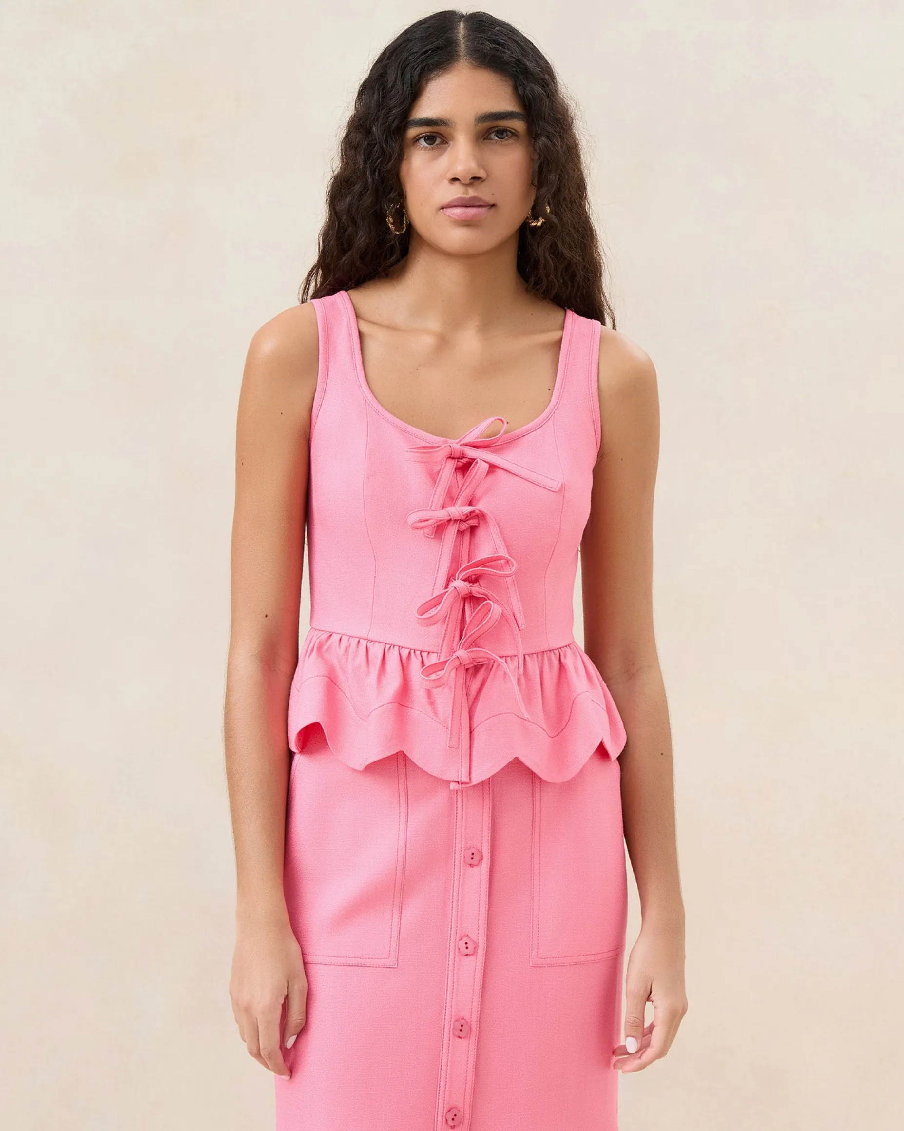 Pilar Watermelon Ruffle Top