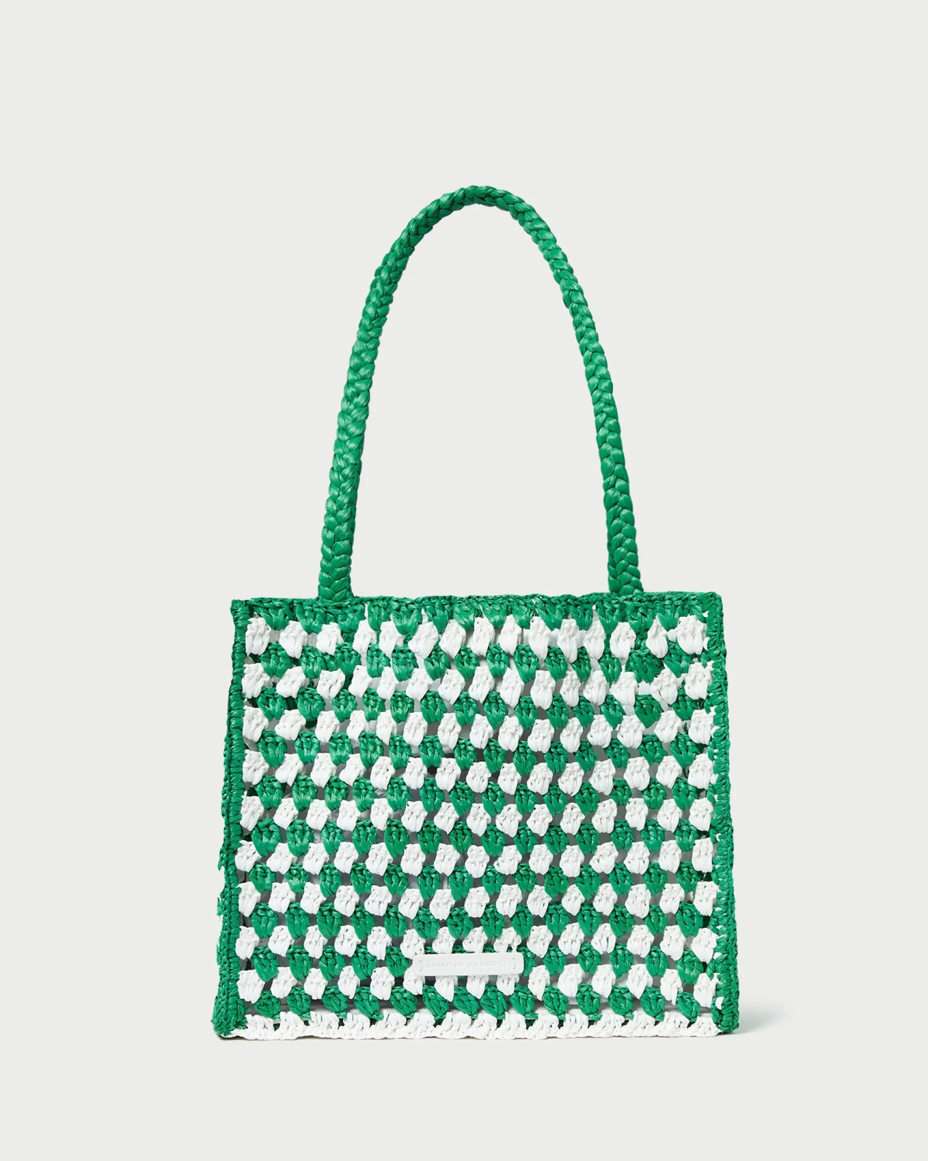Missy Green/Cream Crochet Tote