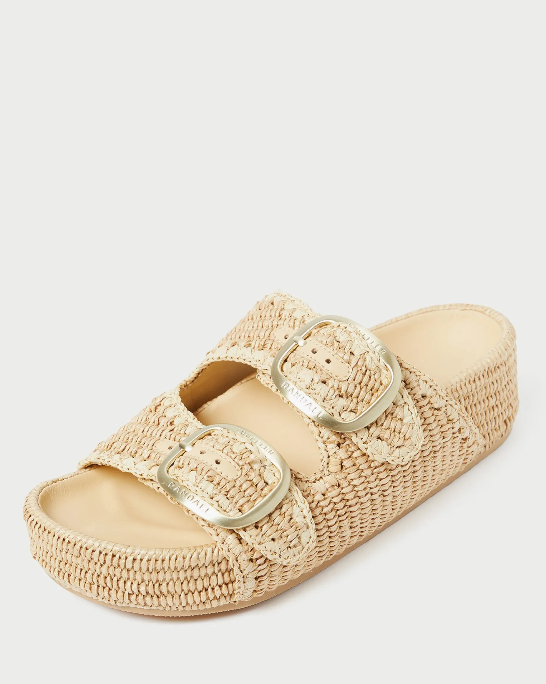 Theo Cream Raffia Footbed Sandal