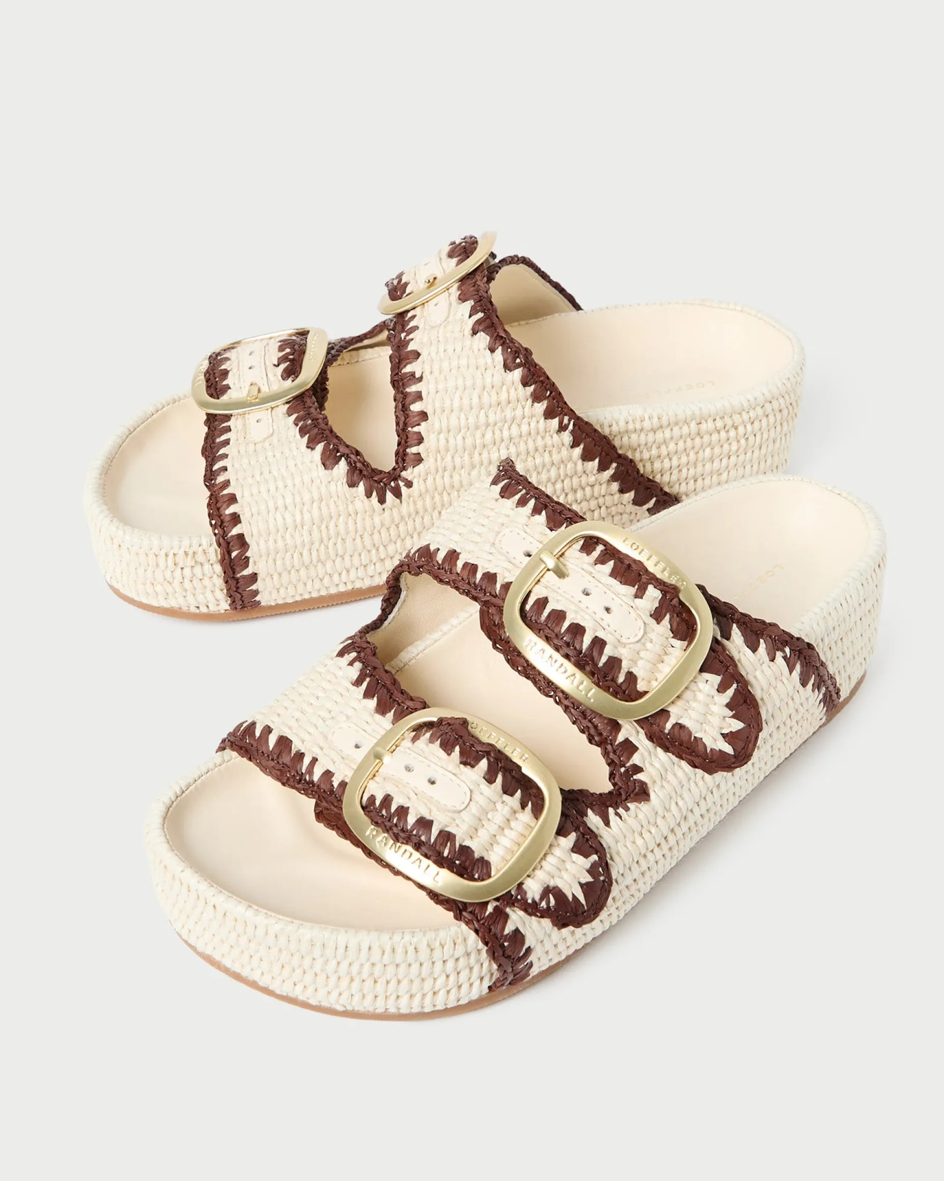 Theo Cream Raffia Footbed Sandal