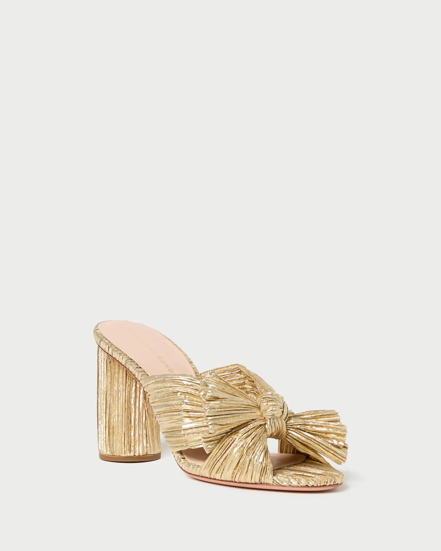 Penny Champagne Pleated Bow Heel