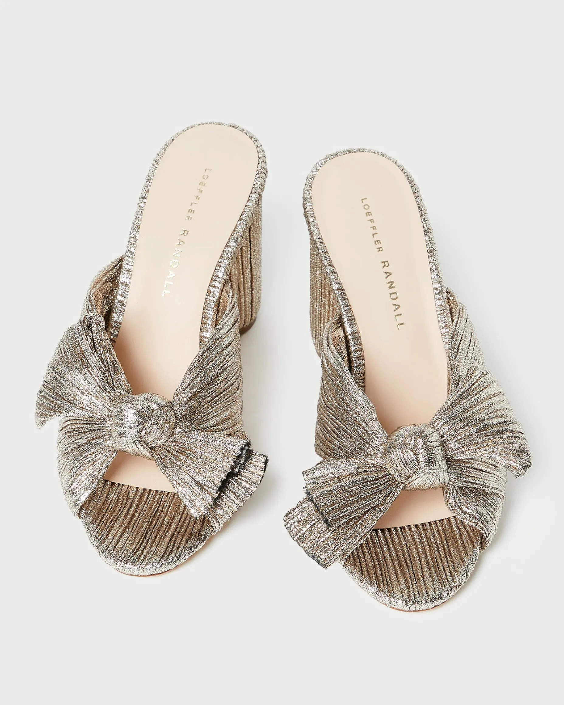 Penny Champagne Pleated Bow Heel