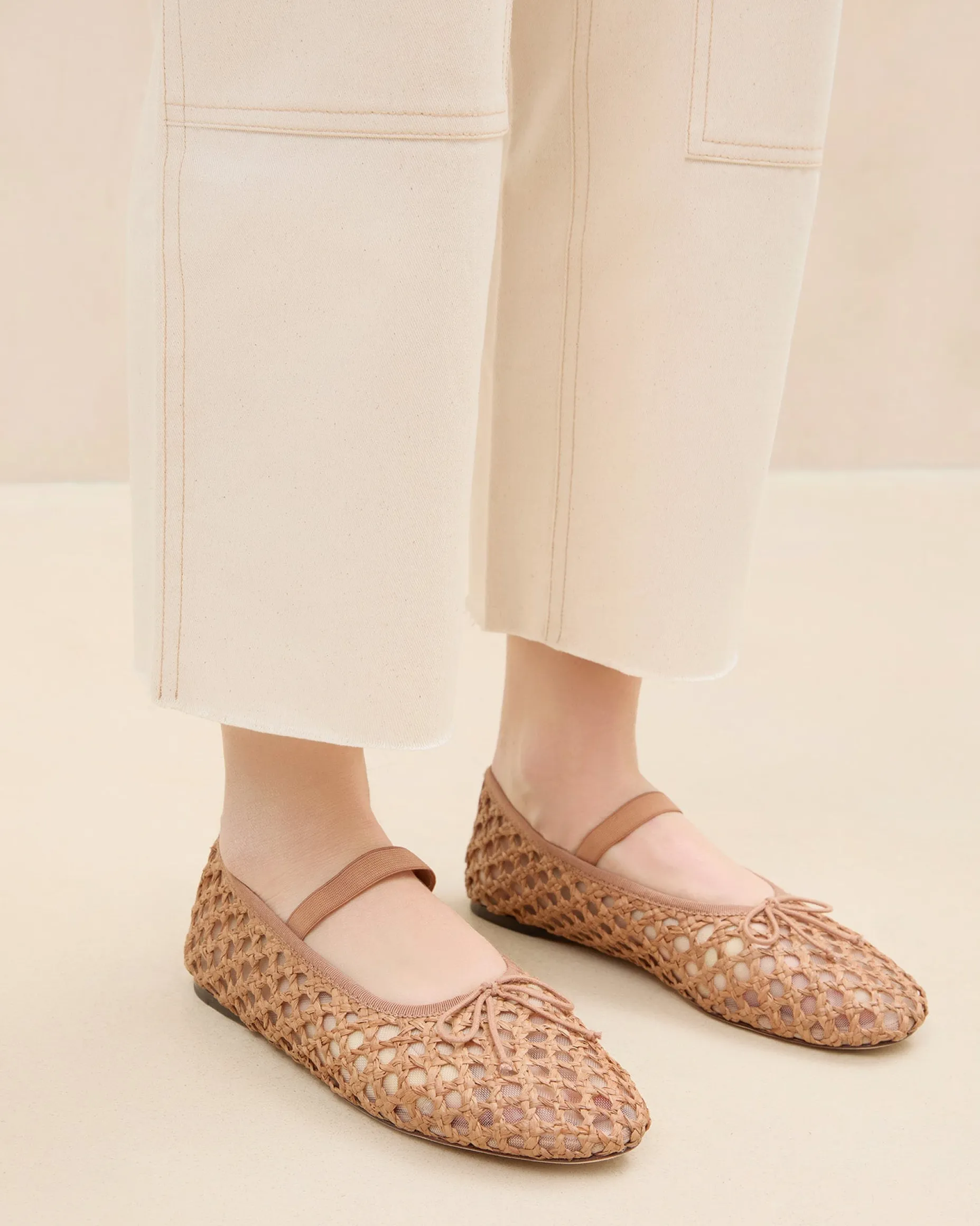 Leonie Caramel/Crystal Ballet Flat