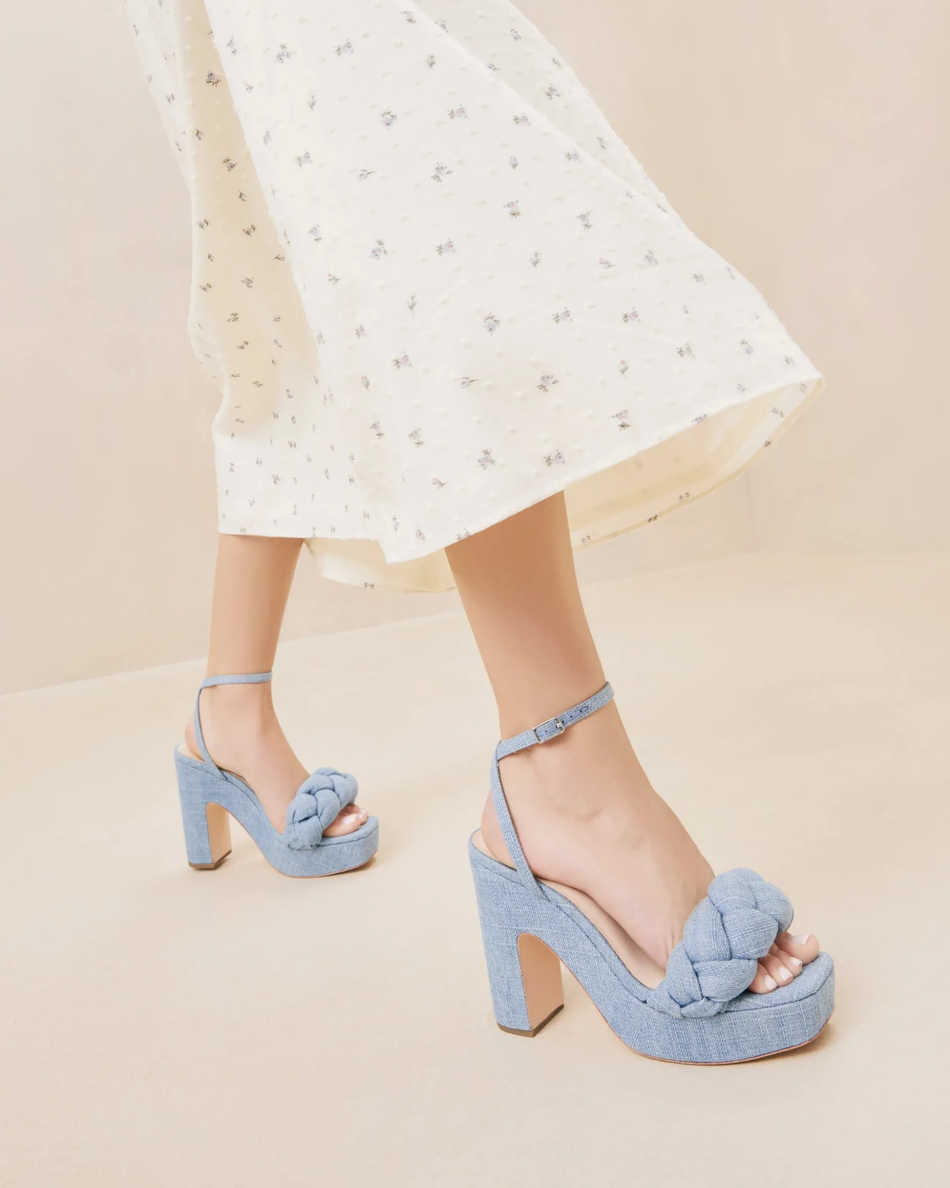 Fae Blue Denim Platform Heel