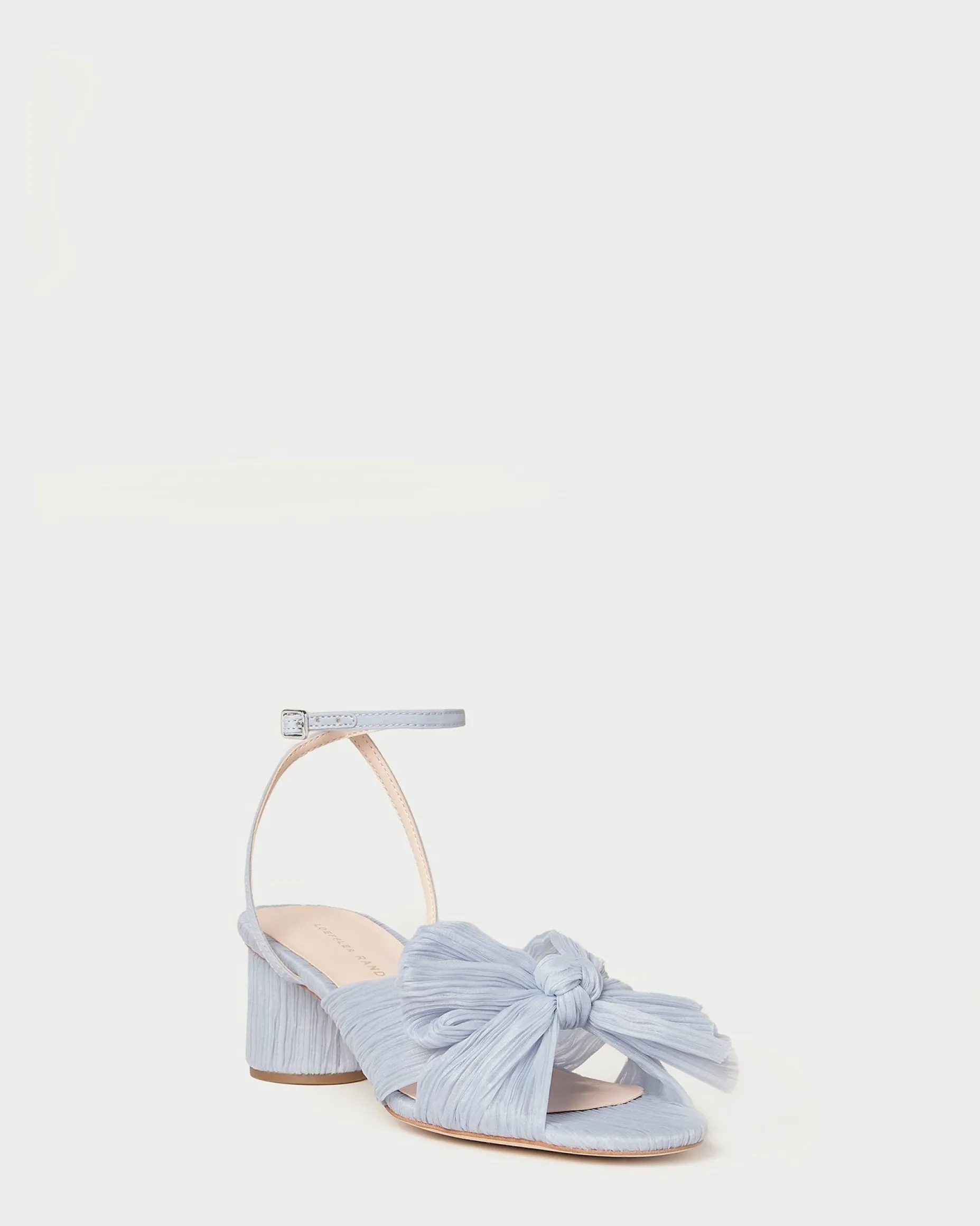 Dahlia Blue Pleated Bow Heel