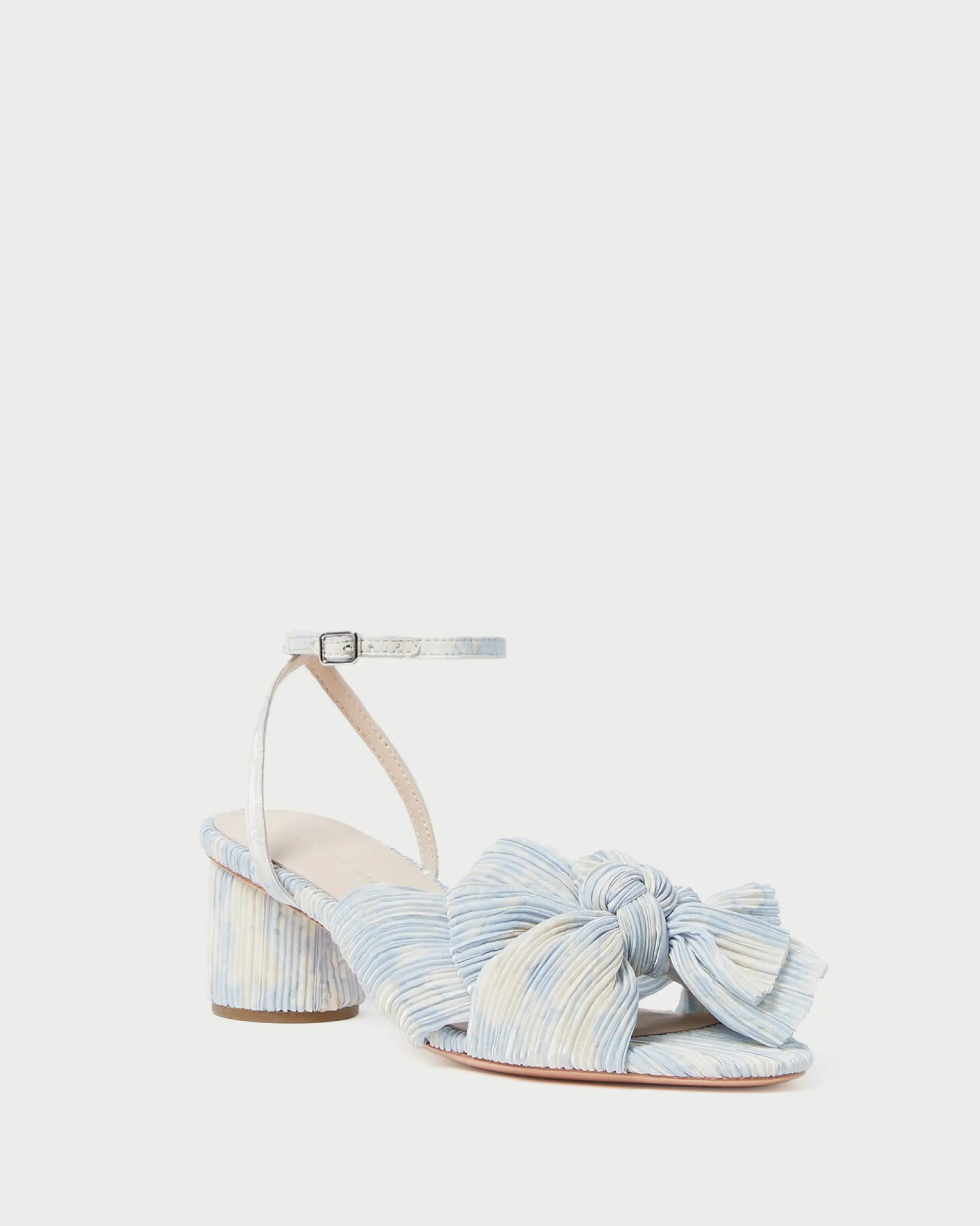 Dahlia Blue Pleated Bow Heel
