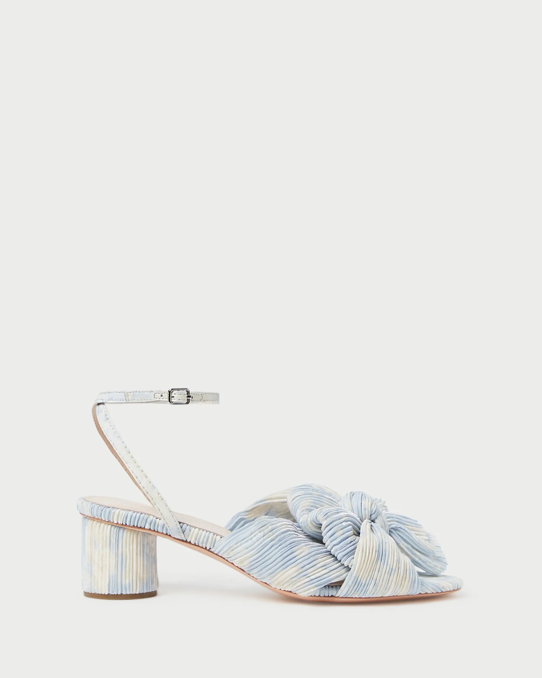 Dahlia Blue Pleated Bow Heel