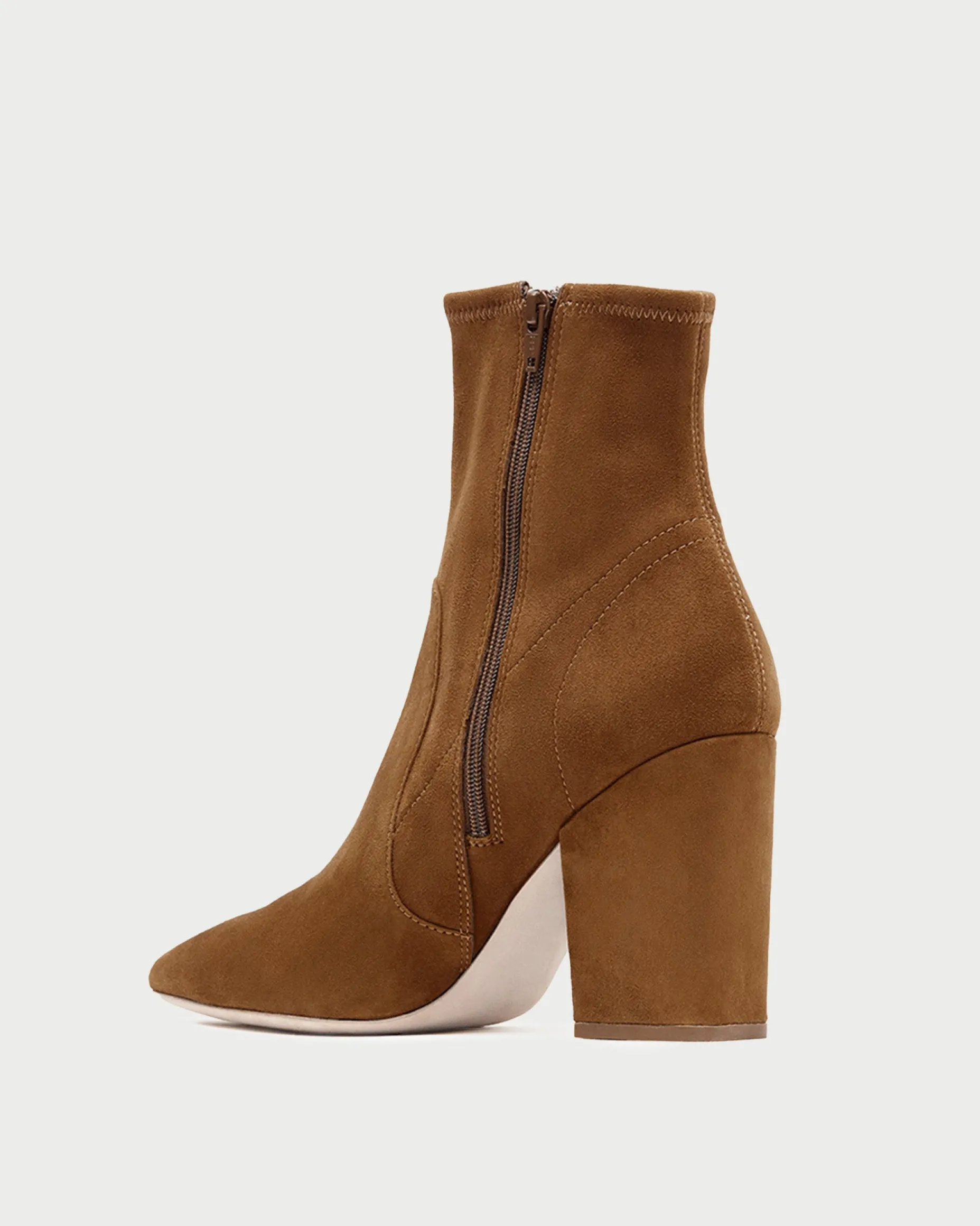 Isla Cacao Suede Slim Ankle Bootie