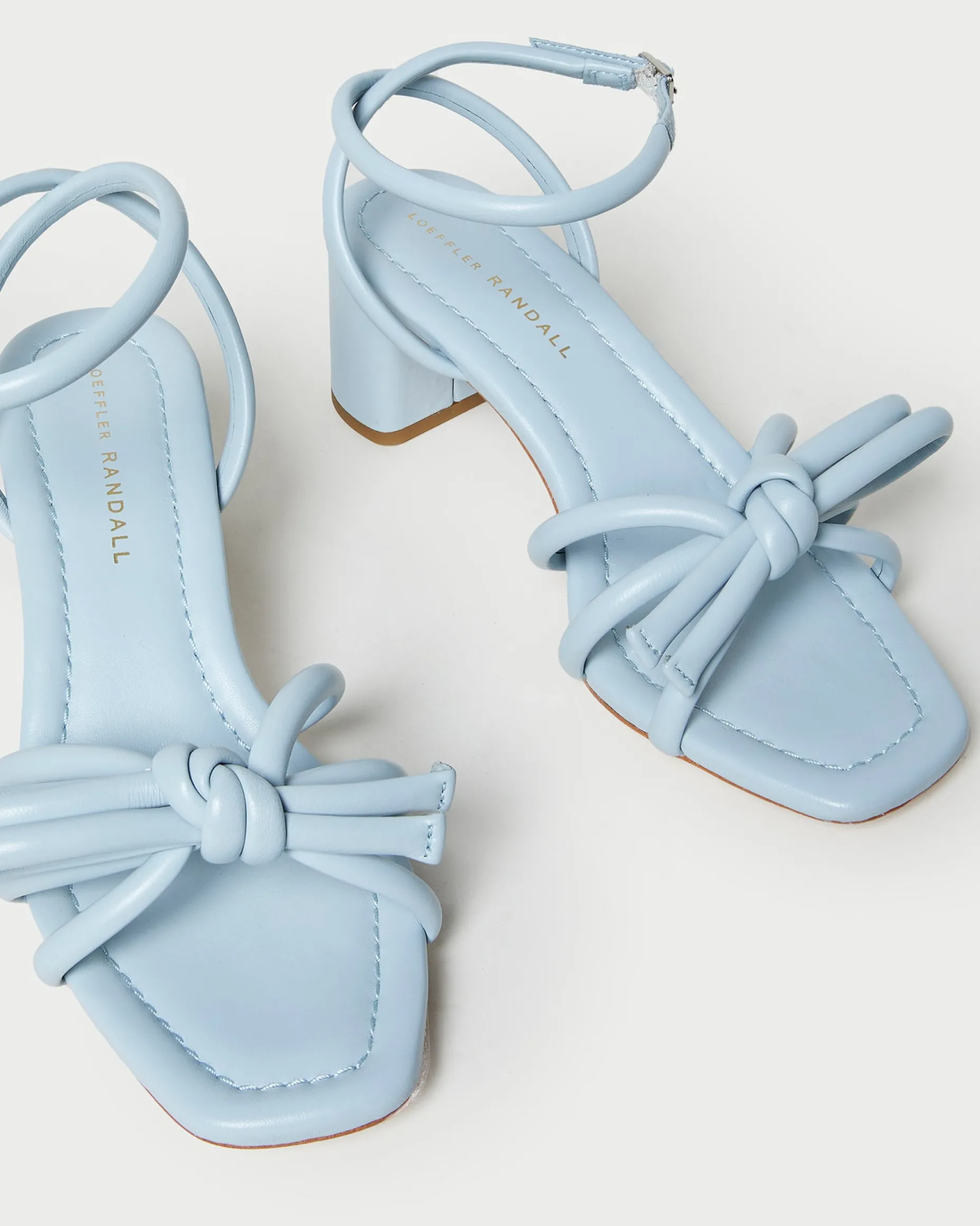Mikel Blue Bow Mid-Heel Sandal