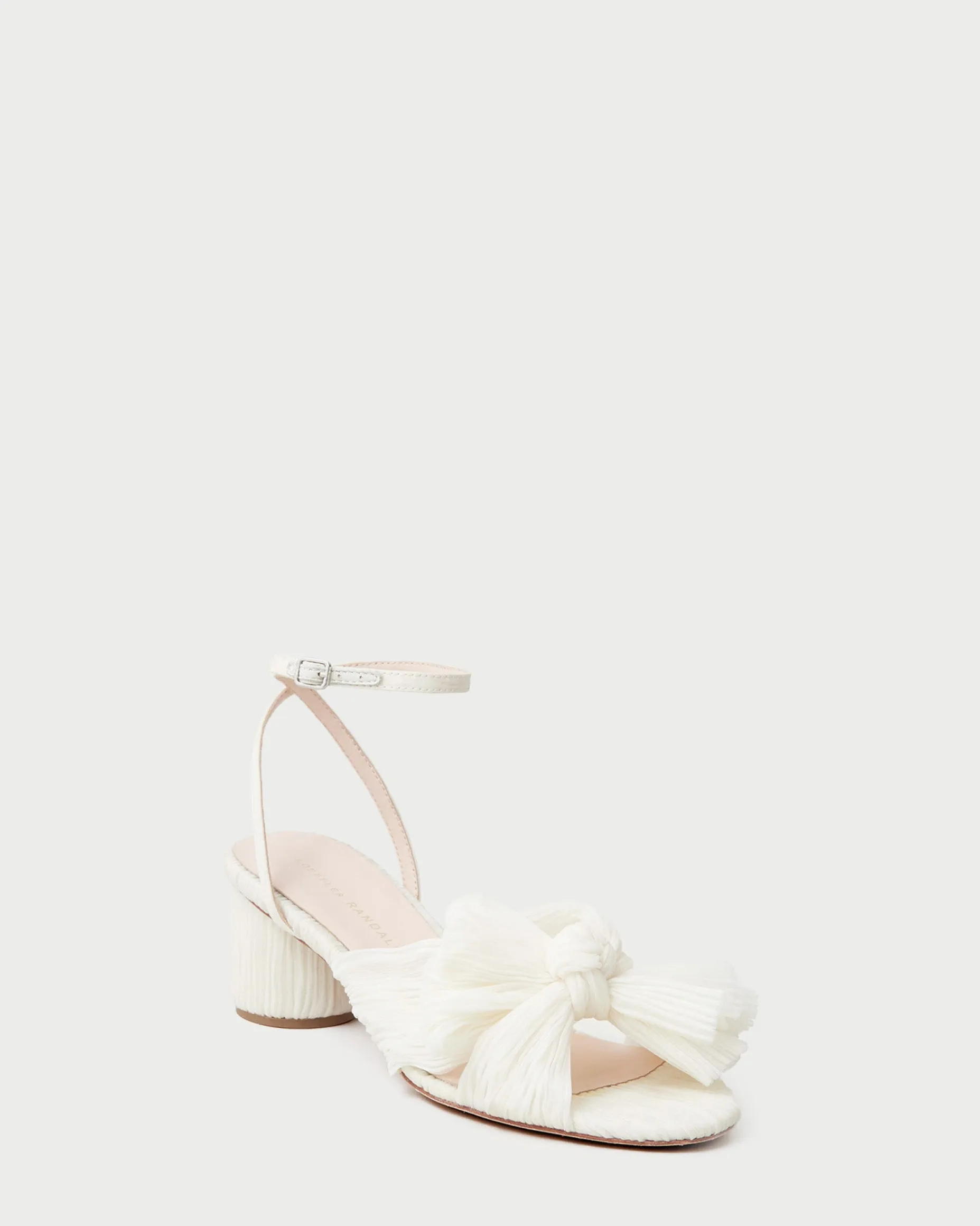 Dahlia Champagne Pleated Bow Heel