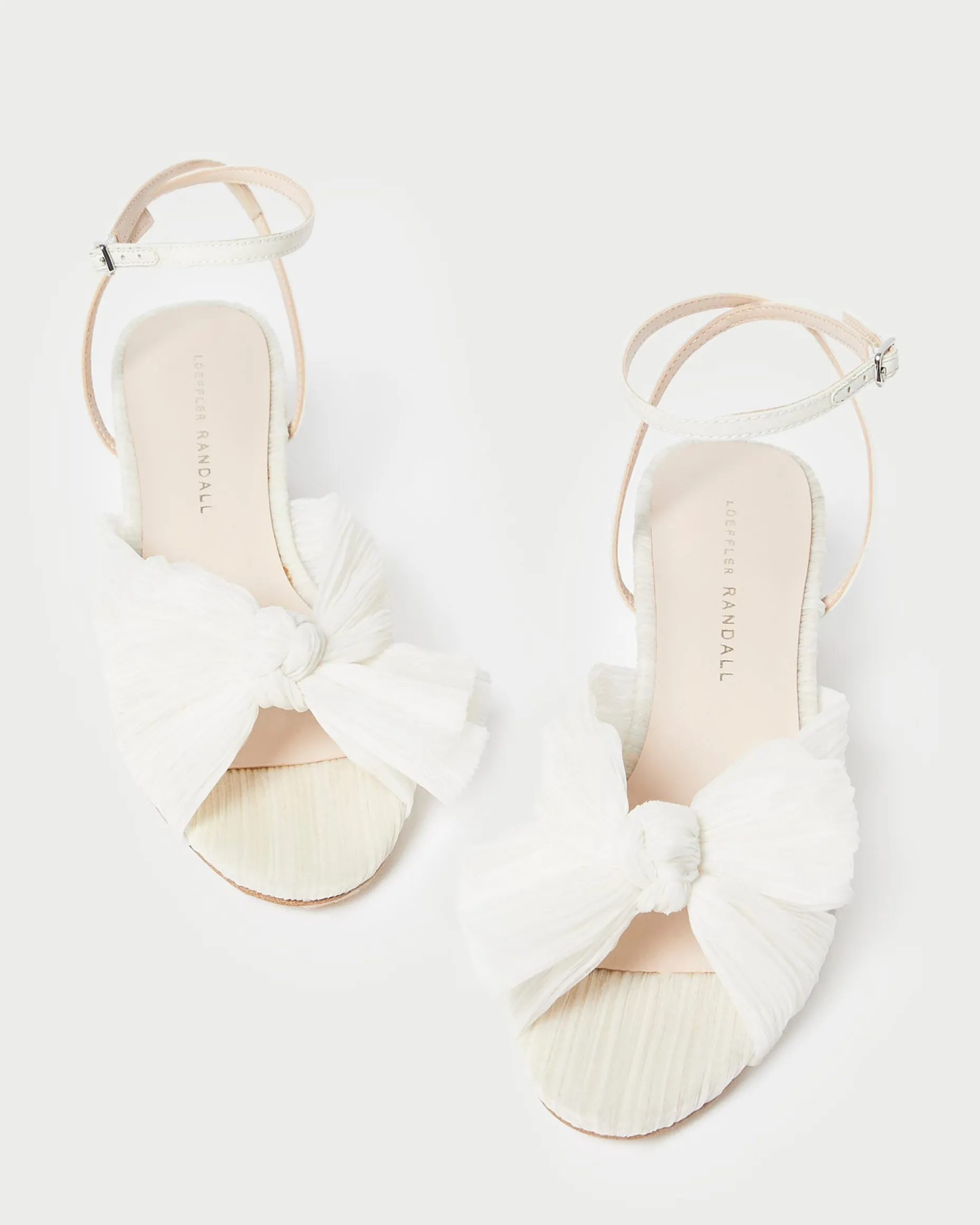 Dahlia Champagne Pleated Bow Heel