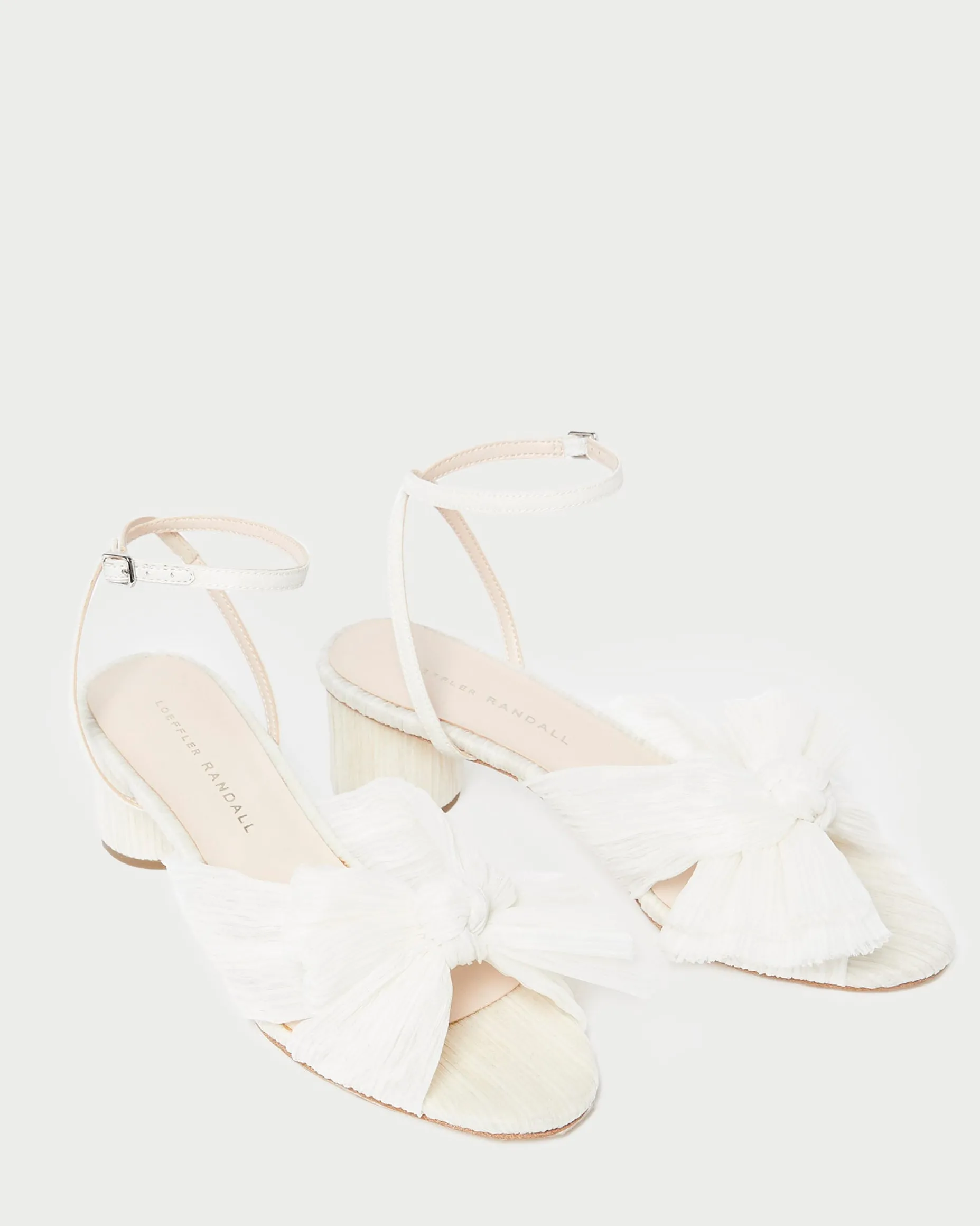 Dahlia Gold Pleated Bow Heel