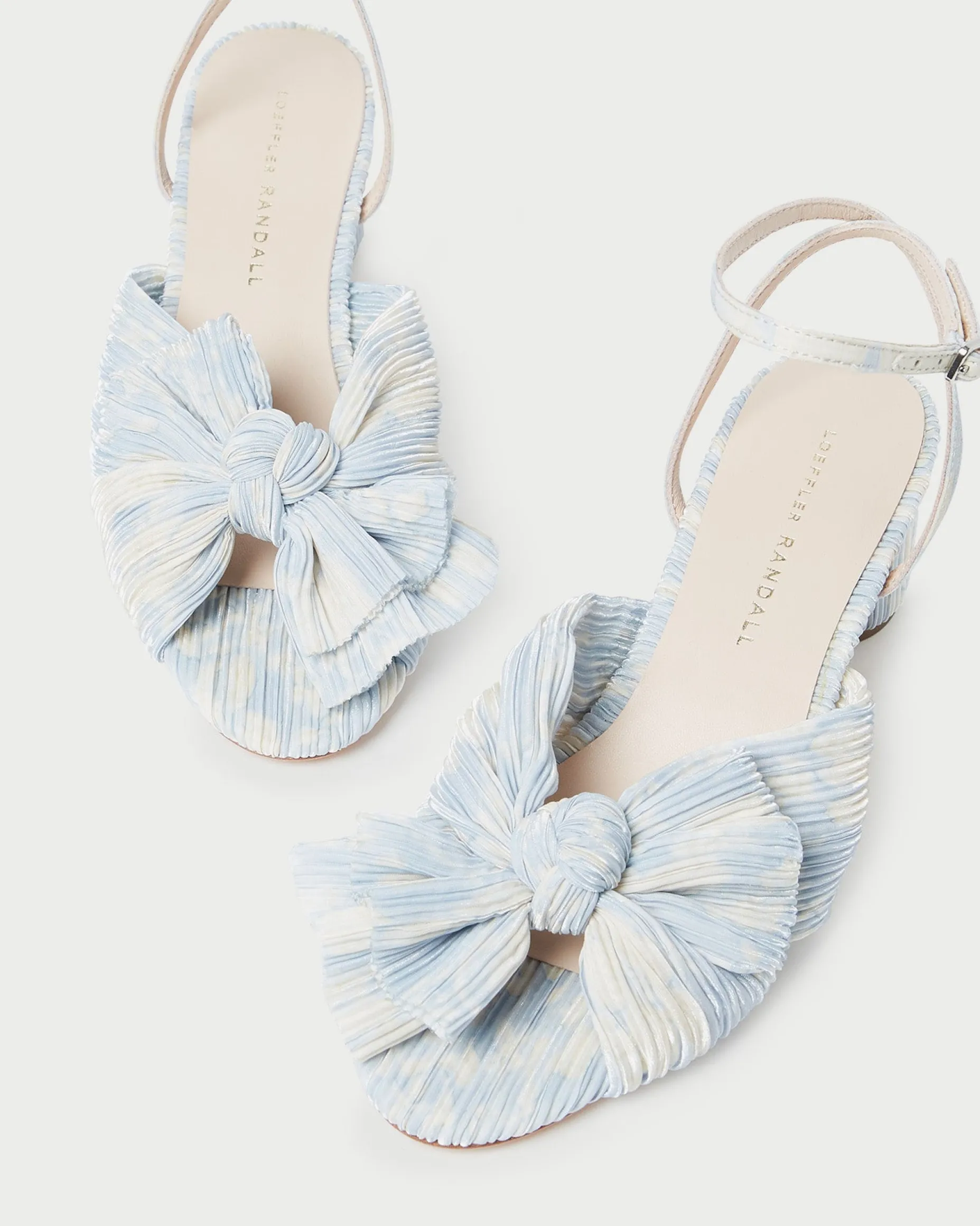 Dahlia Blue Floral Bow Heel