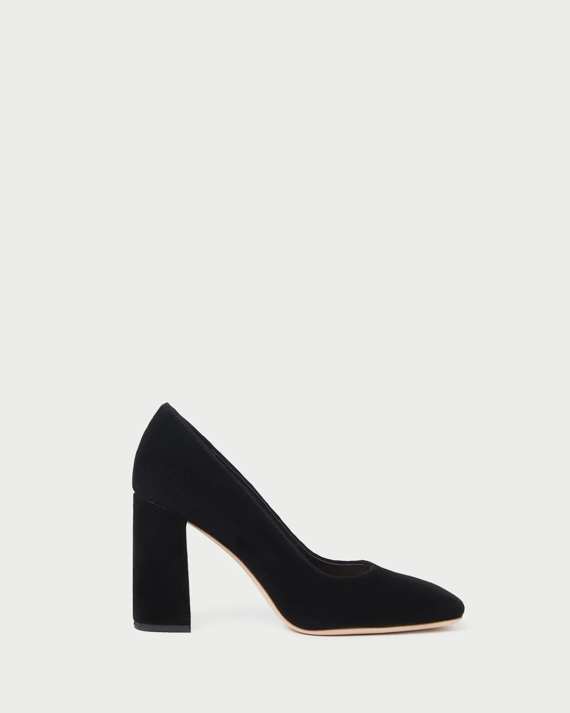Rue Black Suede Heeled Pump