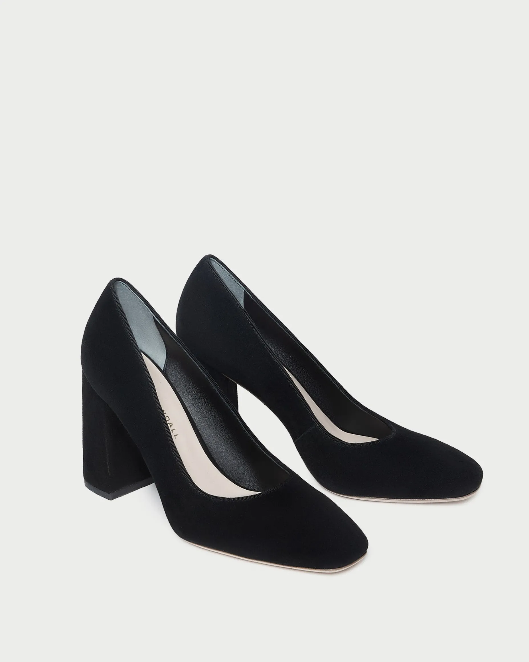 Rue Black Suede Heeled Pump