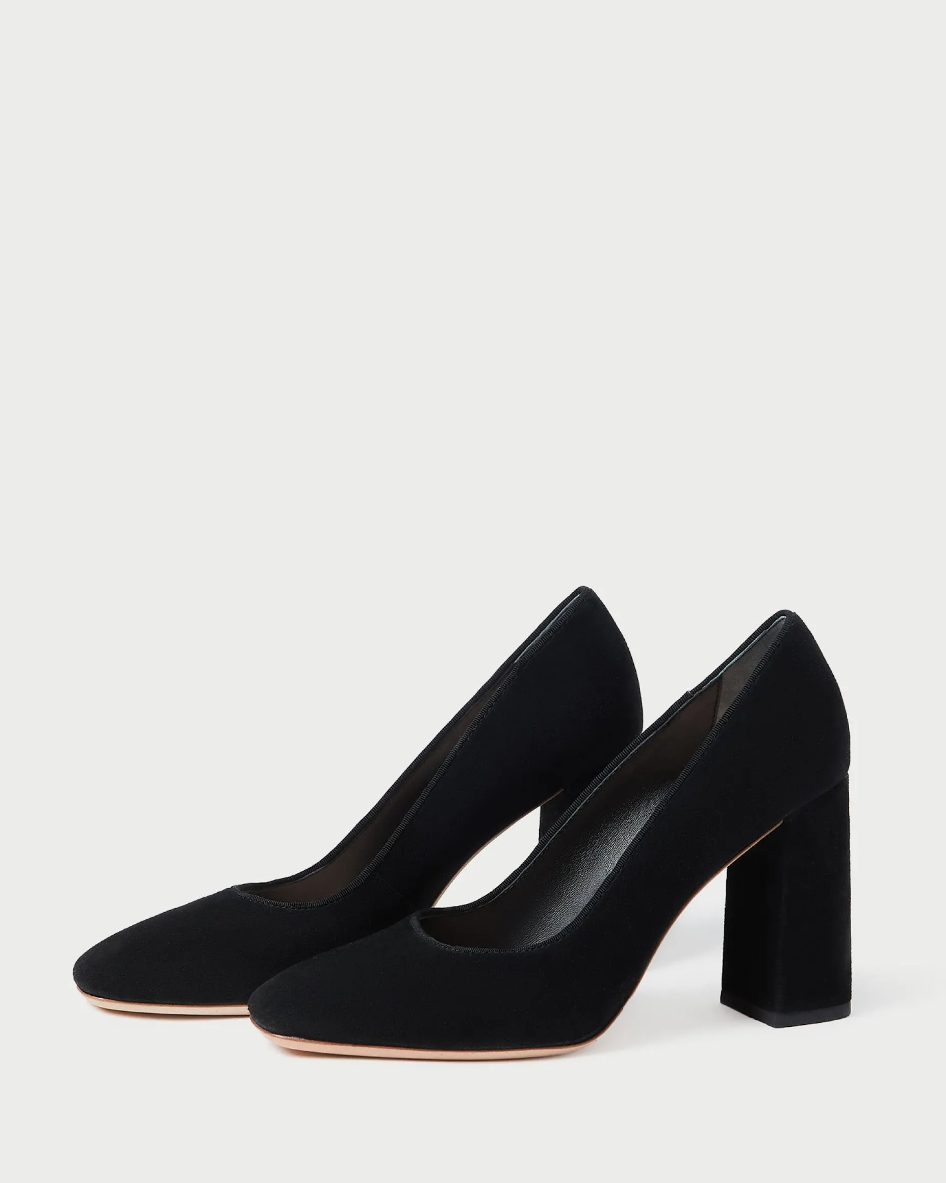 Rue Black Suede Heeled Pump