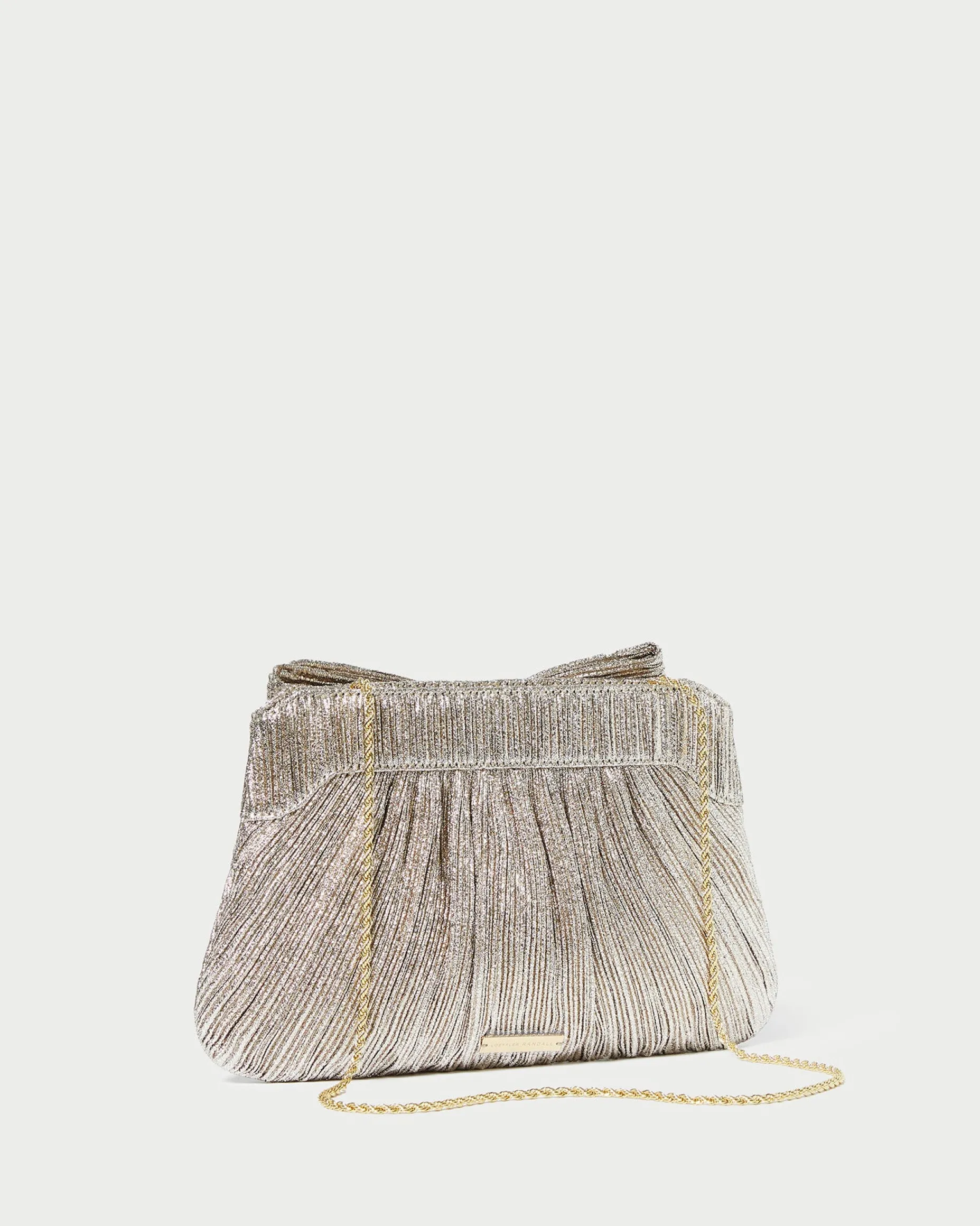 Rayne White Pleated Bow Clutch