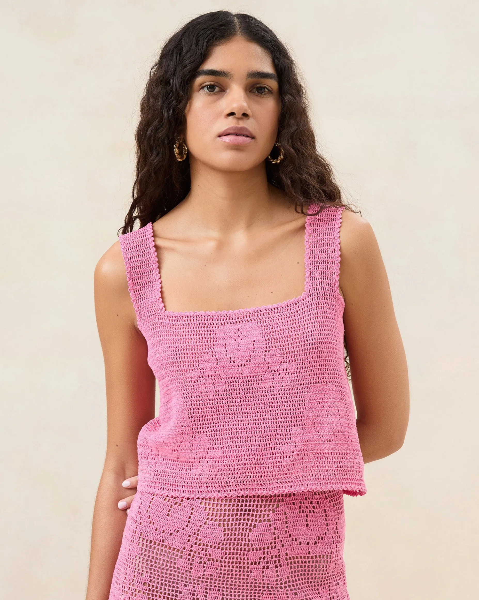 Aurelie Rose Crochet Sleeveless Top