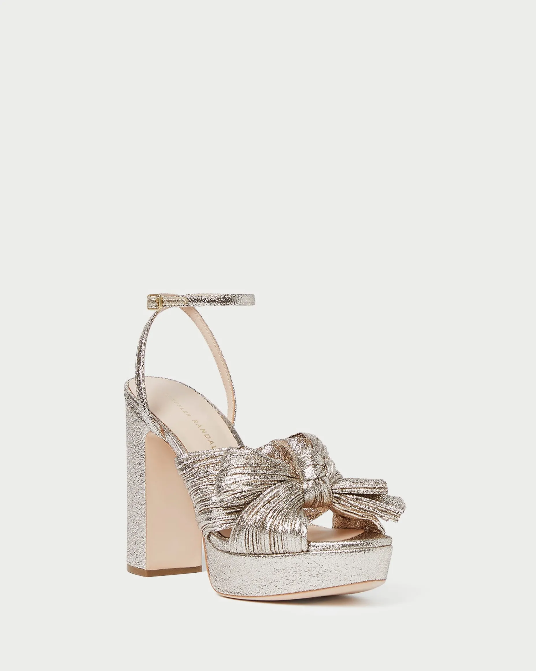 Natalia Champagne Platform Bow Heel