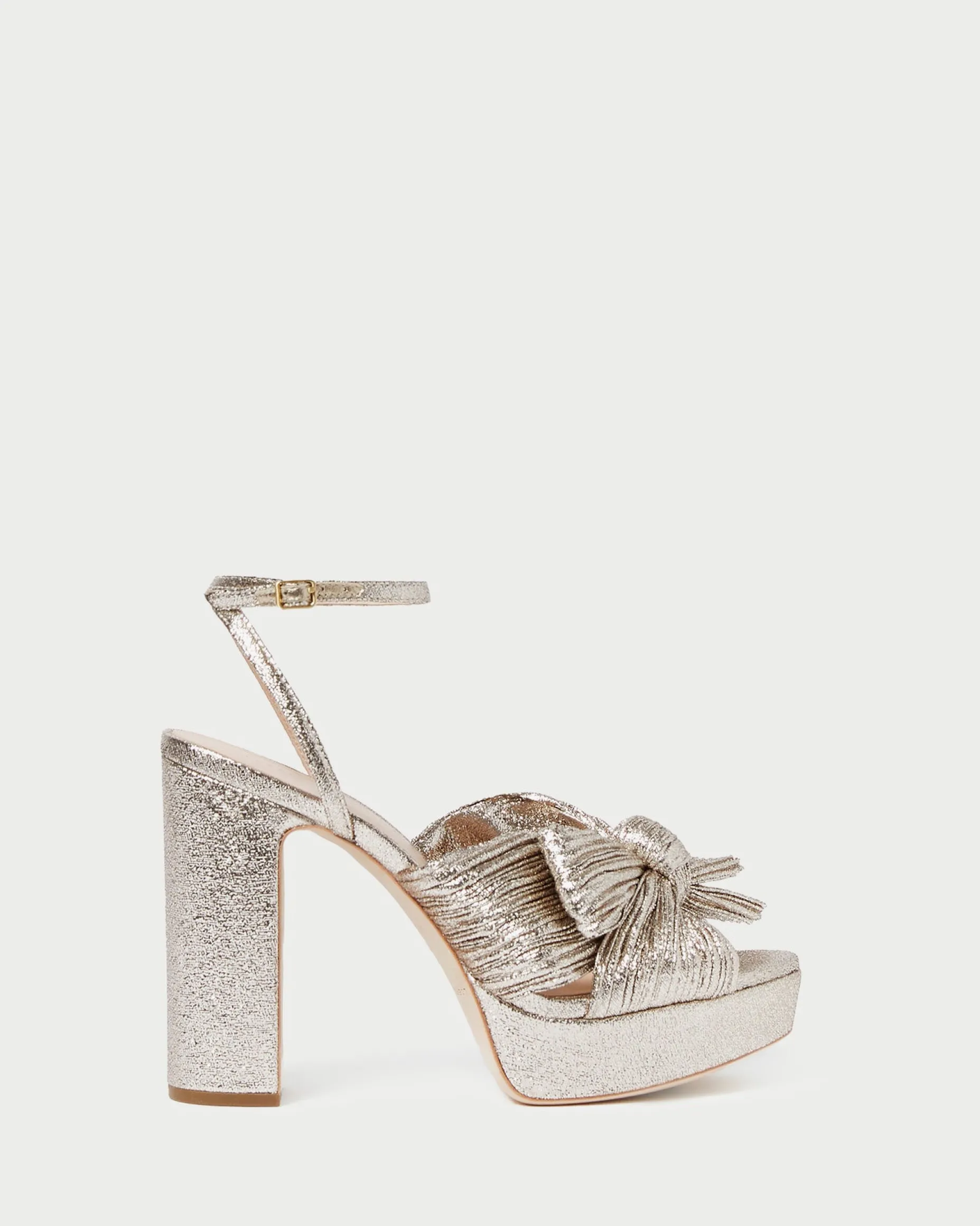 Natalia Champagne Platform Bow Heel
