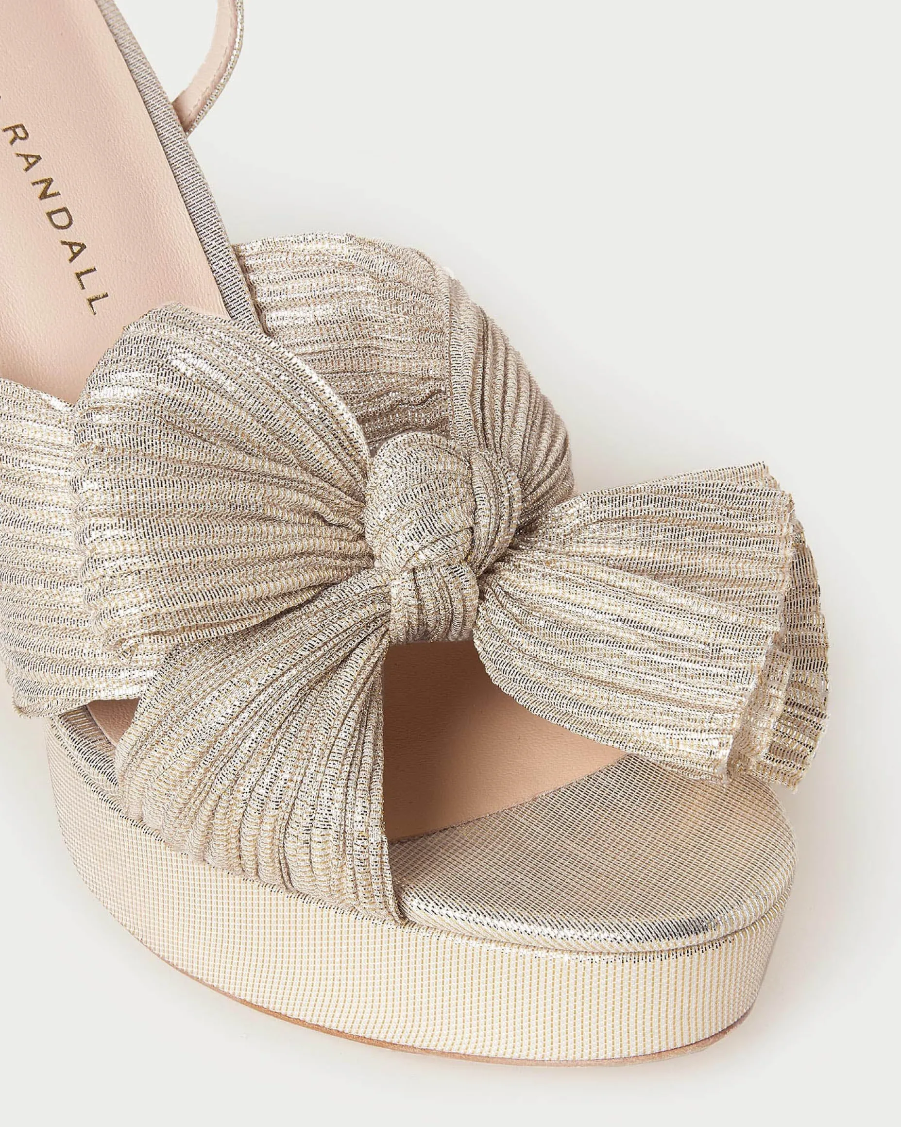 Natalia Champagne Platform Bow Heel