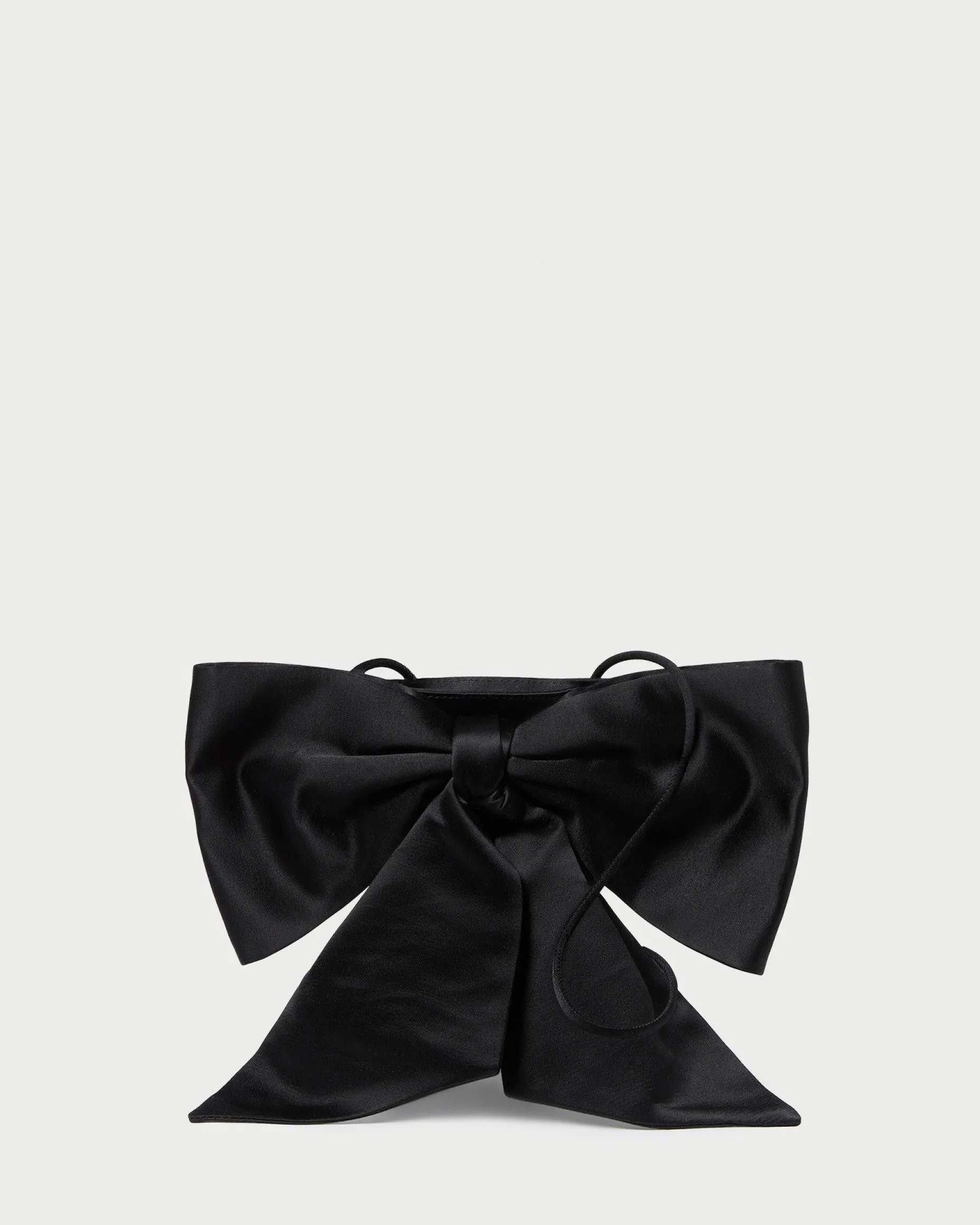 Violet Black Satin Bow Crossbody