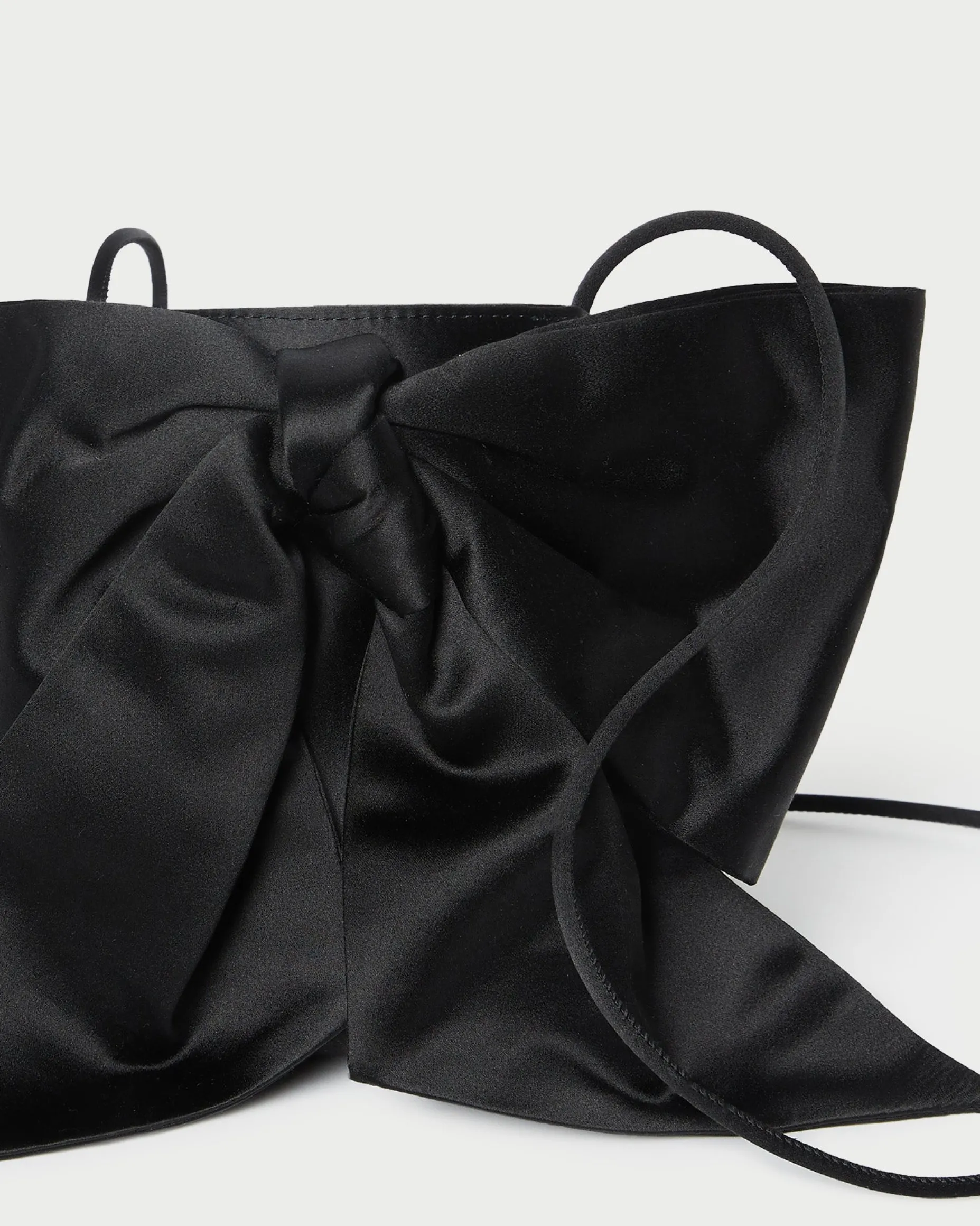 Violet Black Satin Bow Crossbody
