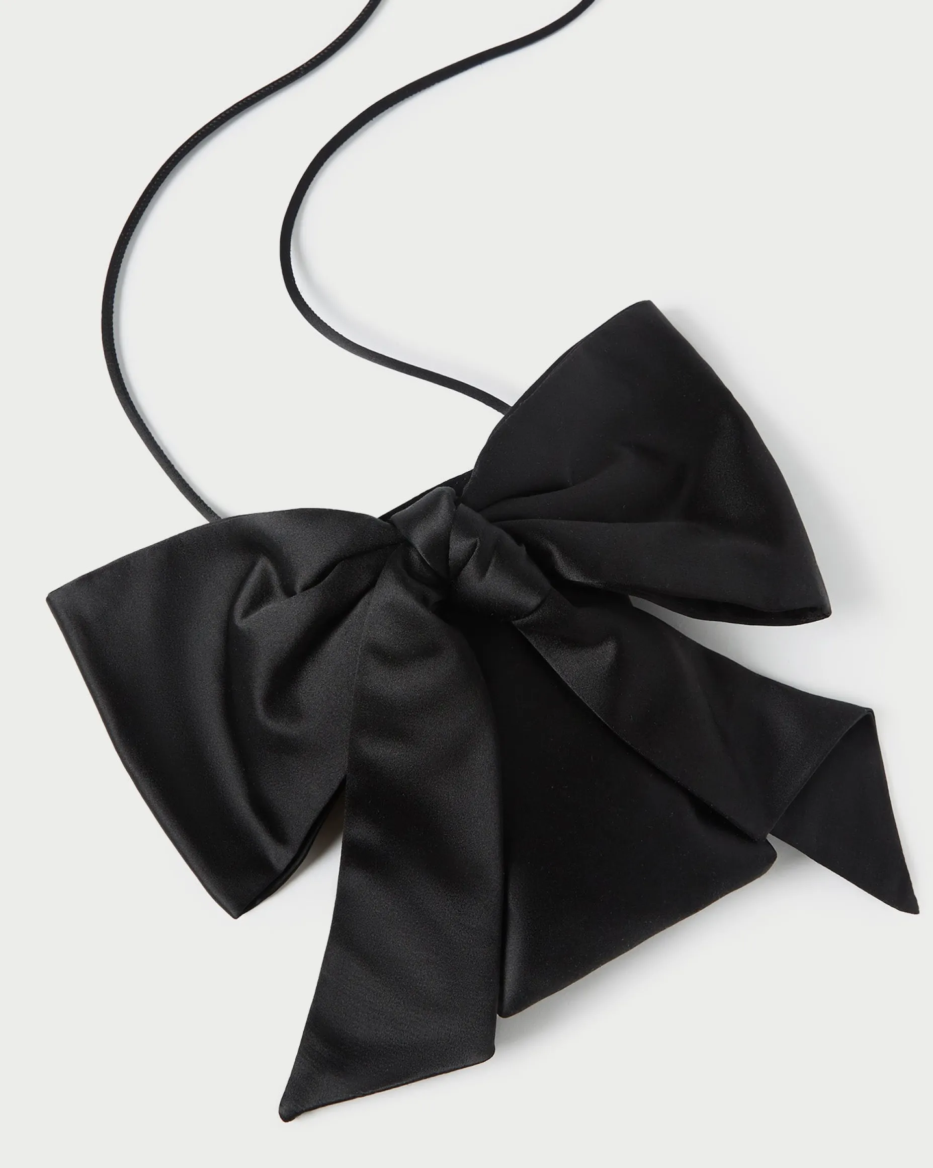 Violet Black Satin Bow Crossbody