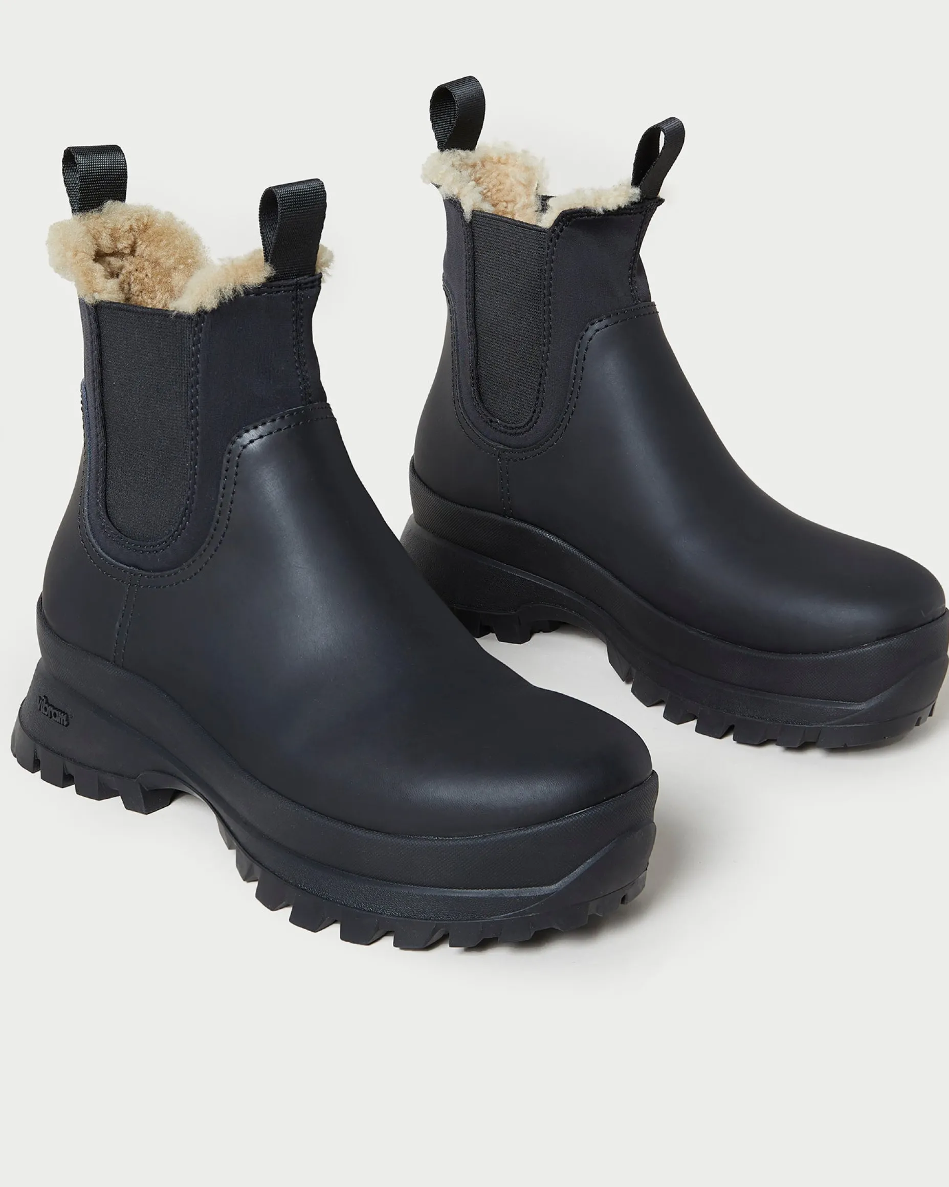 Tara Black Shearling-Lined Boot