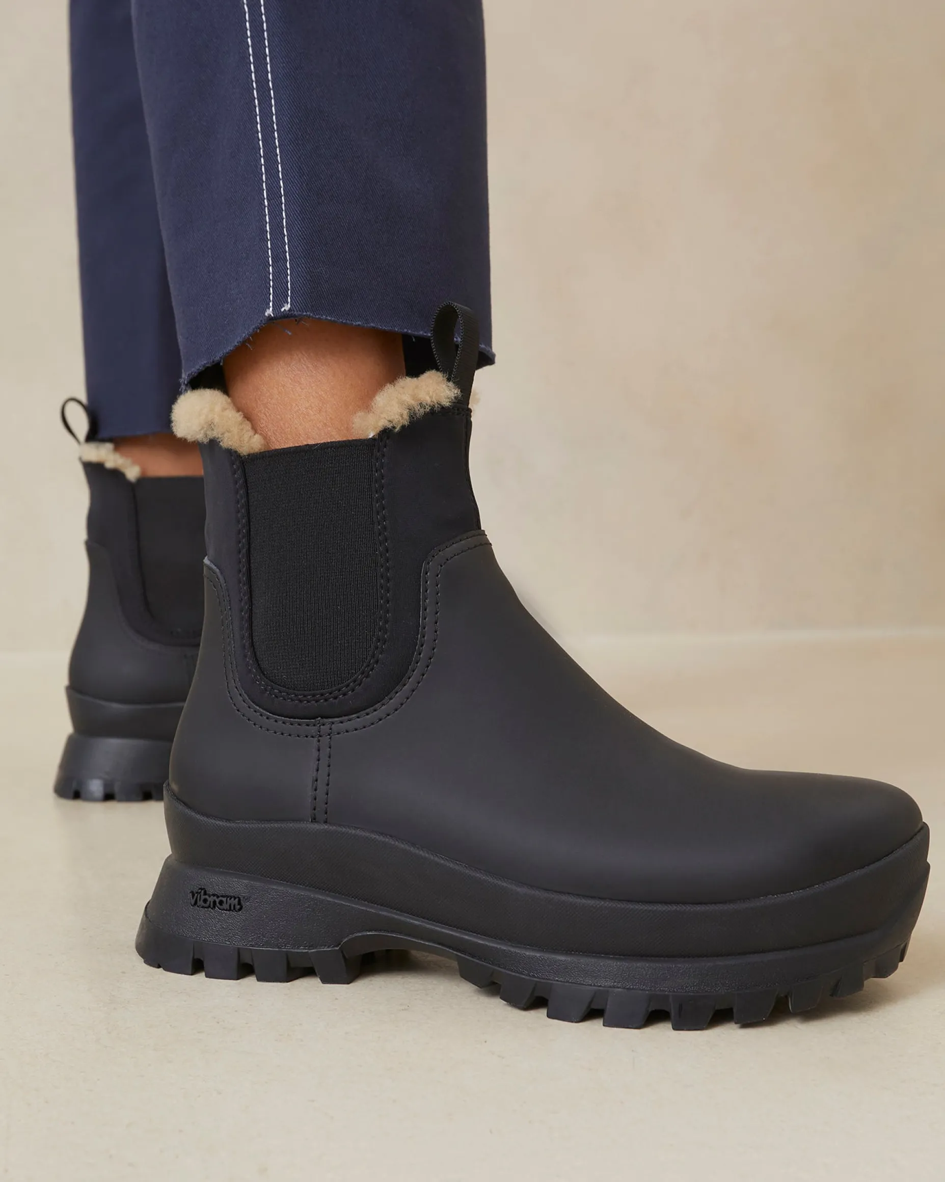 Tara Black Shearling-Lined Boot