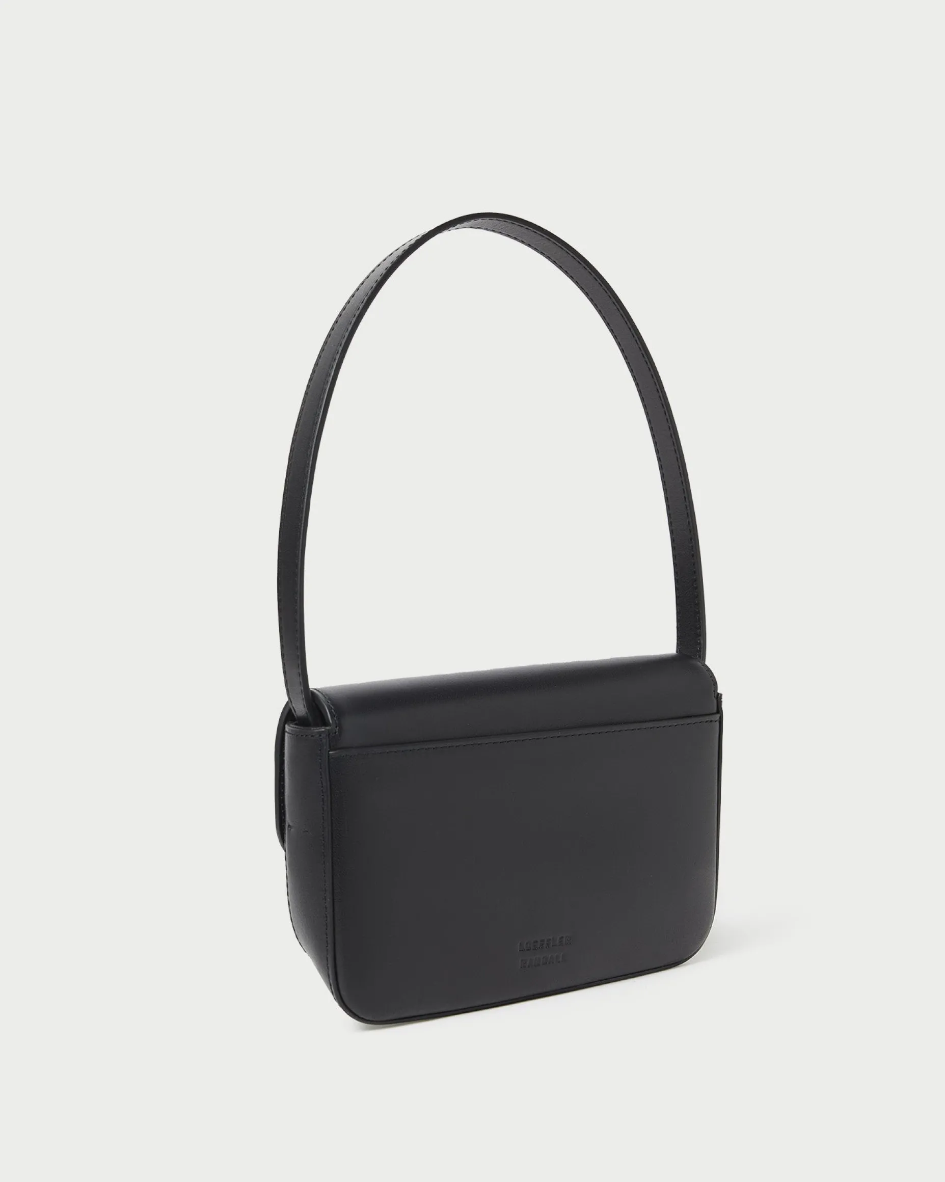Stefania Black Leather Baguette Bag