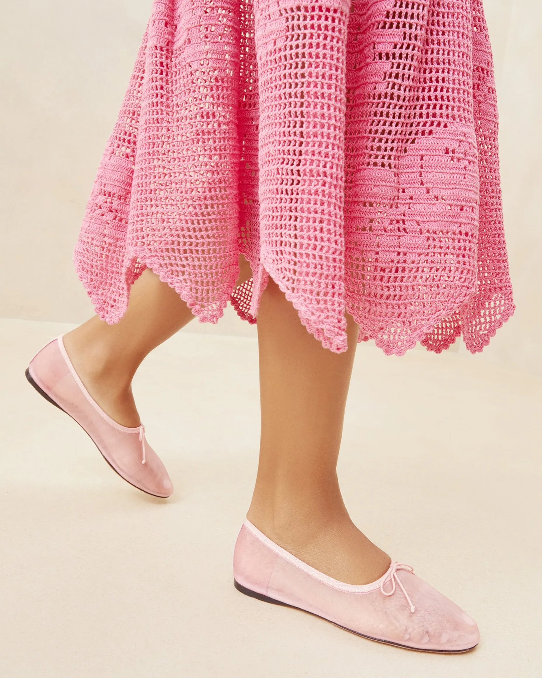 Landon Cream Satin Ballet Flat