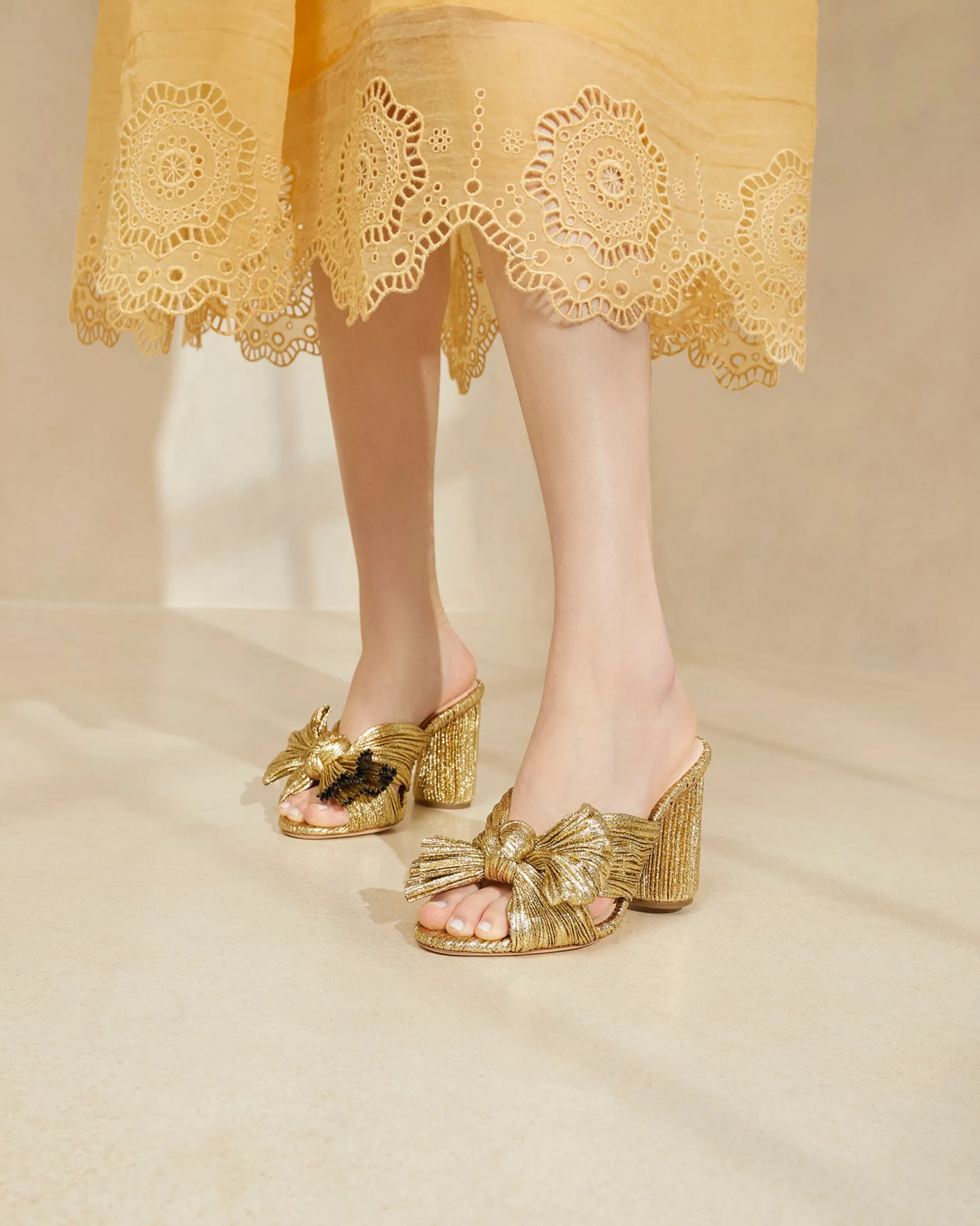 Penny Pearl Pleated Bow Heel