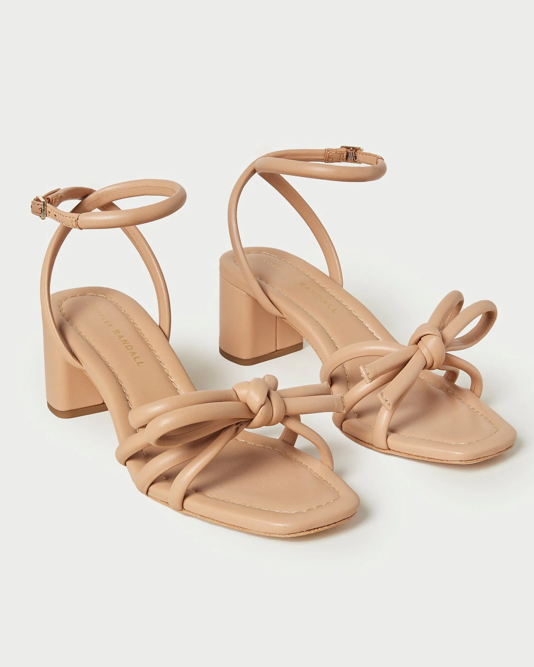 Mikel Natural Bow Mid-Heel Sandal