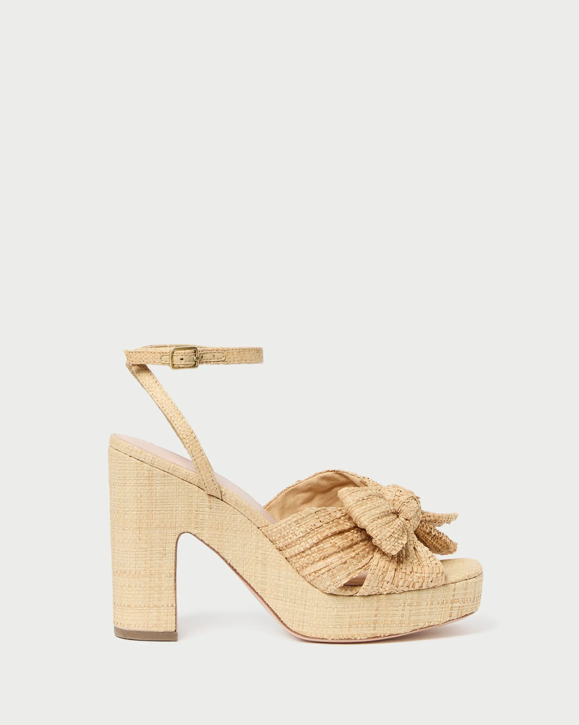 Lucia Natural Pleated Bow Platform