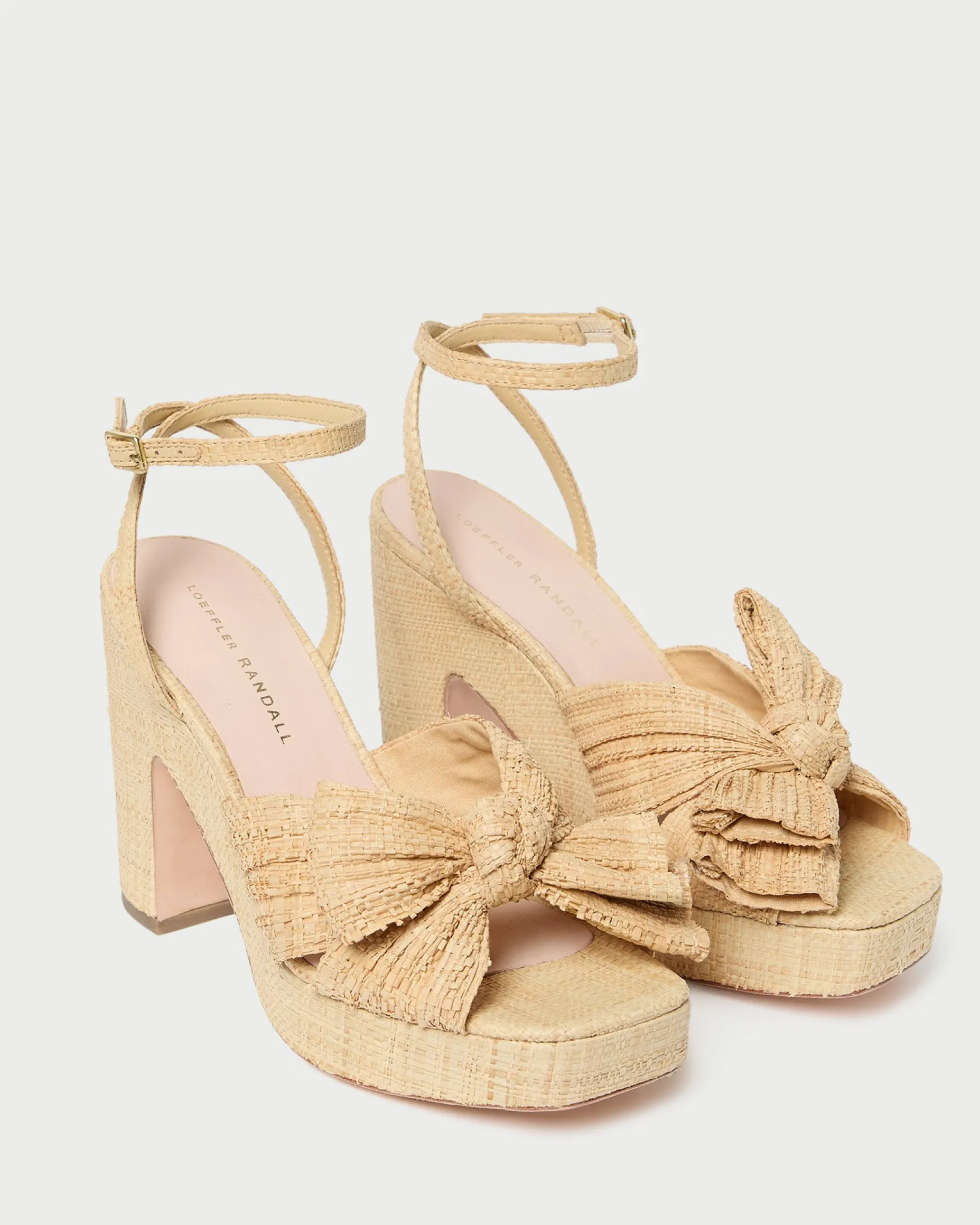 Lucia Natural Pleated Bow Platform