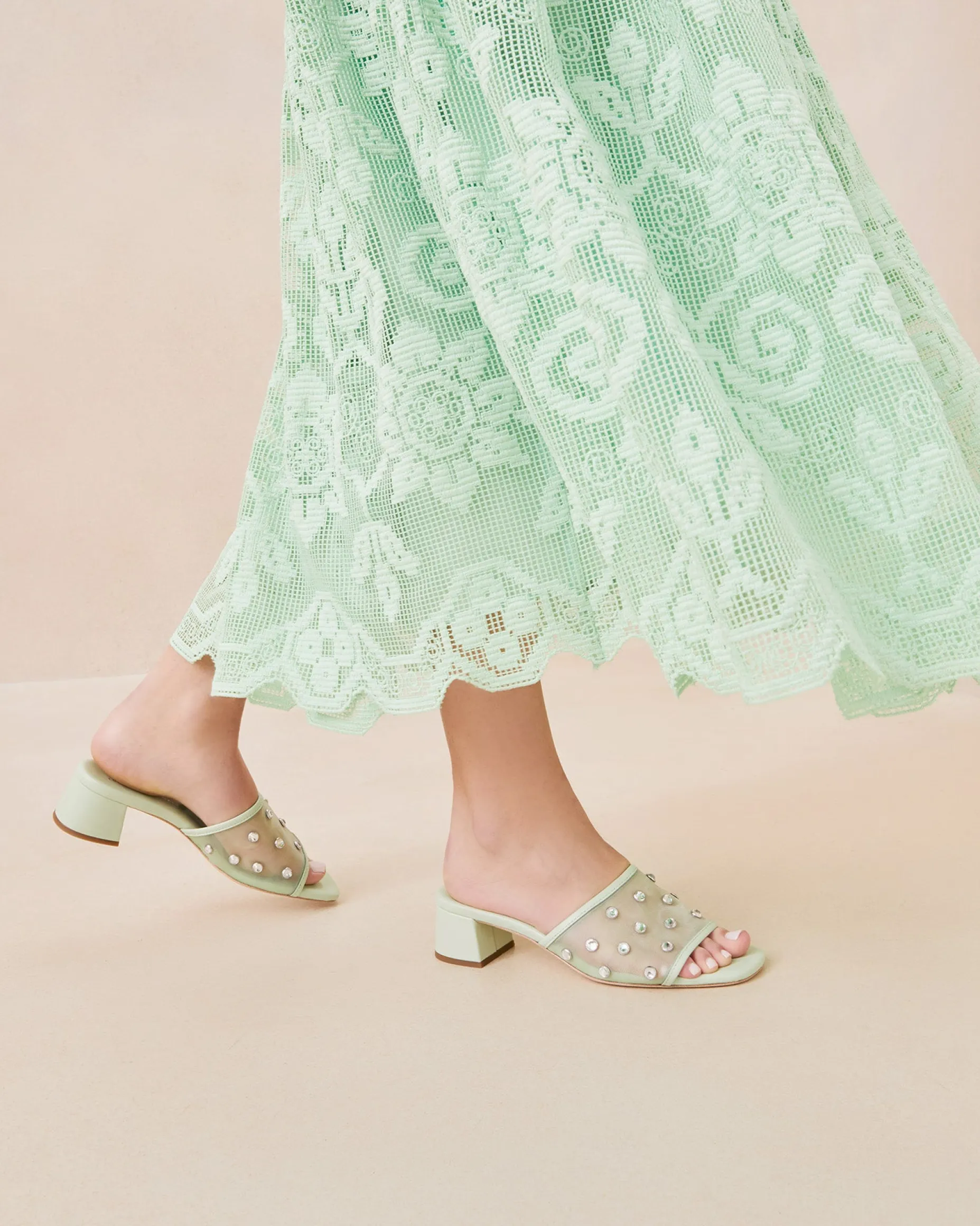 Brooke Caramel/Crystal Mesh Mule