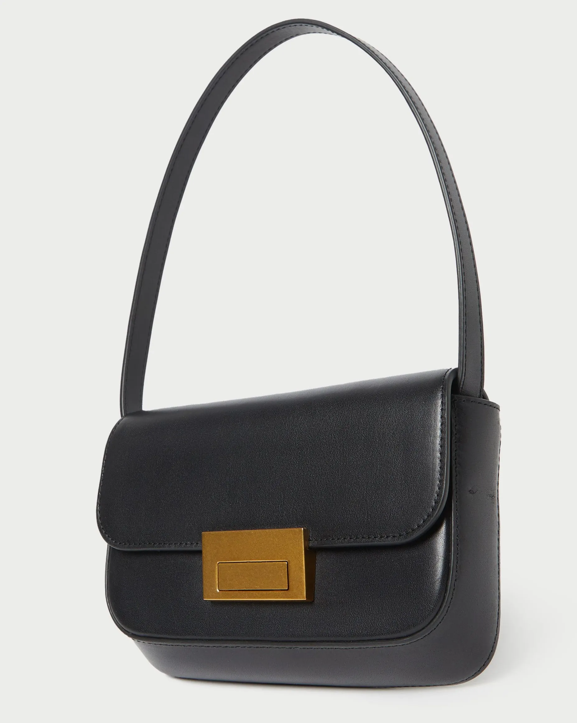 Stefania Cacao Studded Baguette Bag