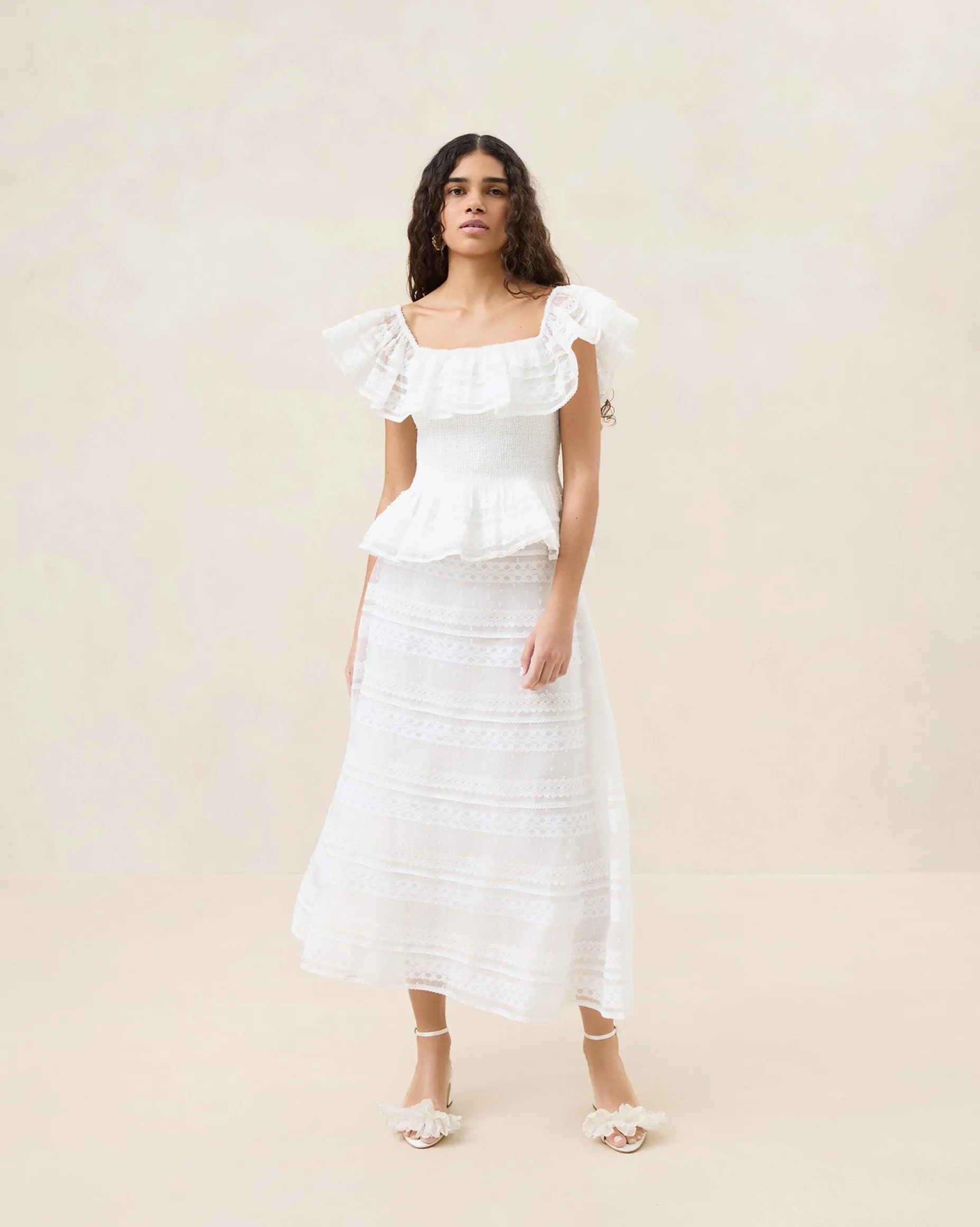 Delilah Cream Ruffle Organza Skirt
