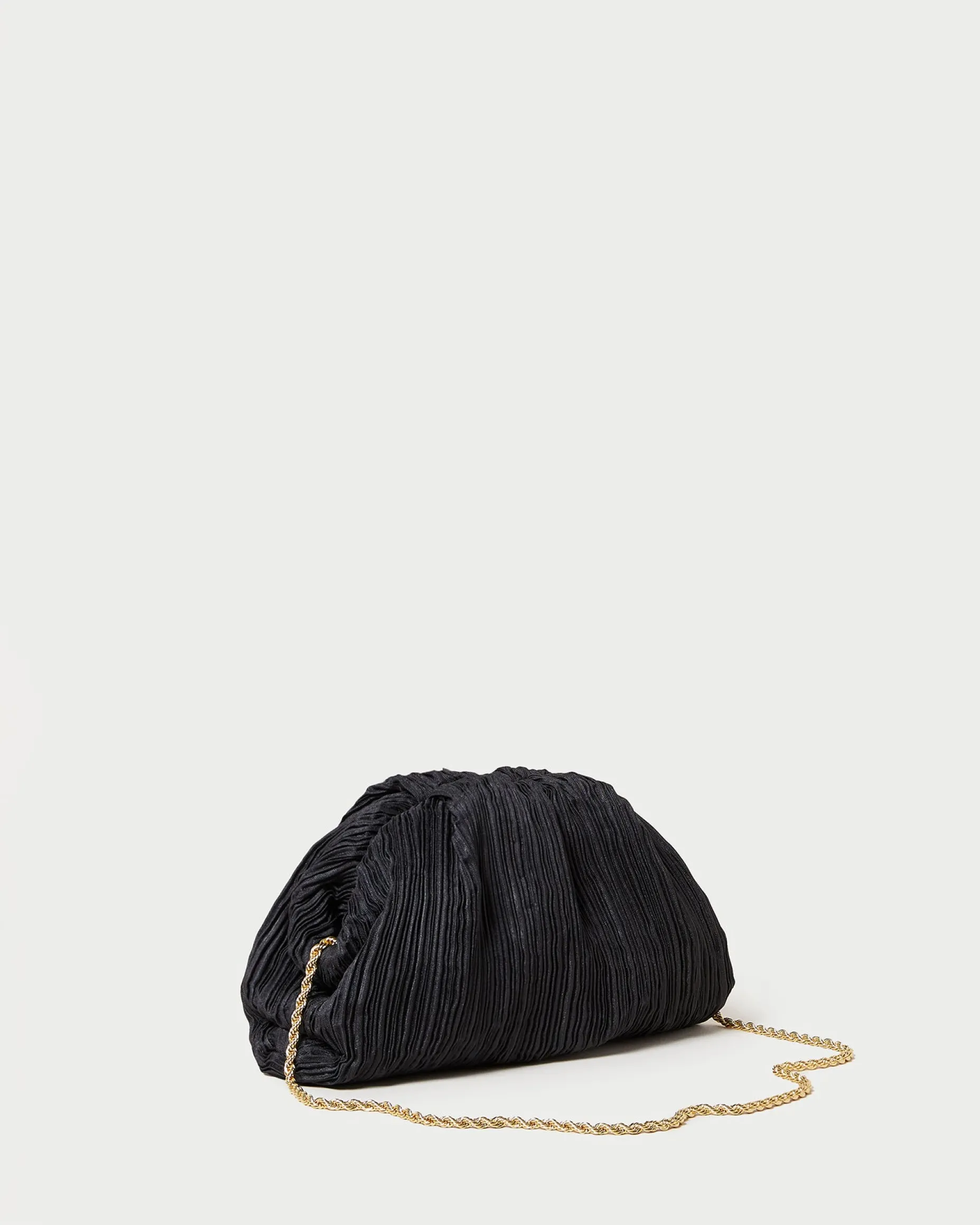 Bailey Natural Pleated Dome Clutch
